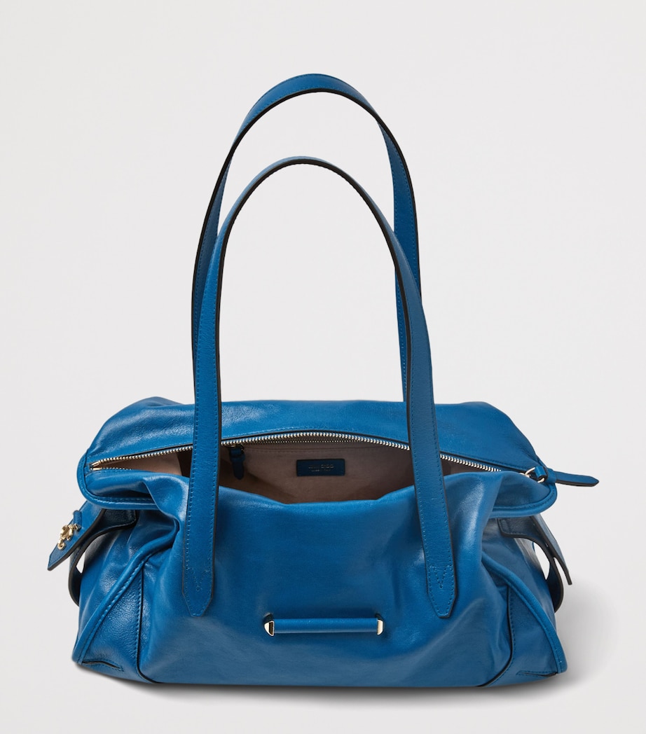 Jimmy Choo Leather Bar Holdall Bag Lagoon/shiny Gold Image 4