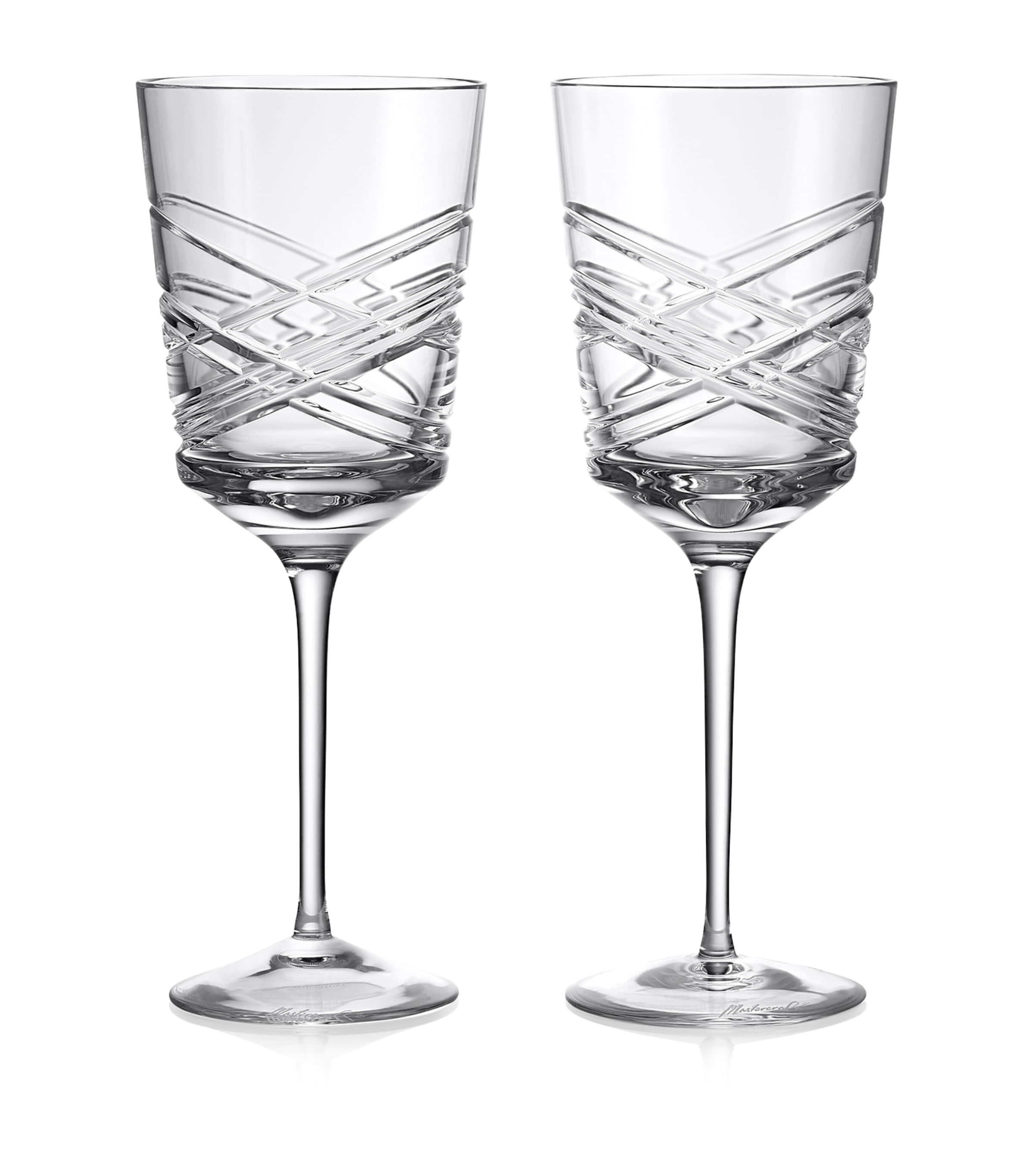 Waterford Set Of 2 Crystal Aran Red Wine Glasses In Clear