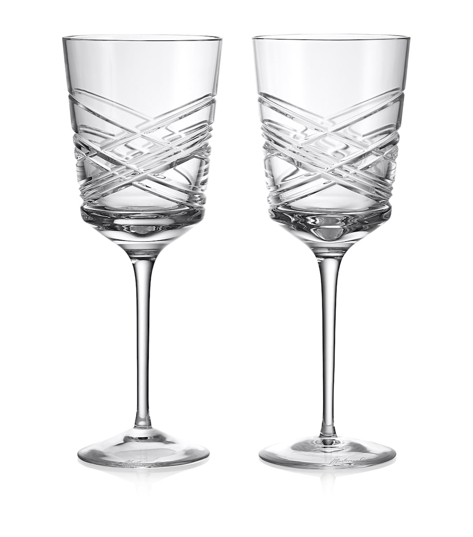 Set of 2 Crystal Aran Red Wine Glasses (475ml) CLEAR Image 1