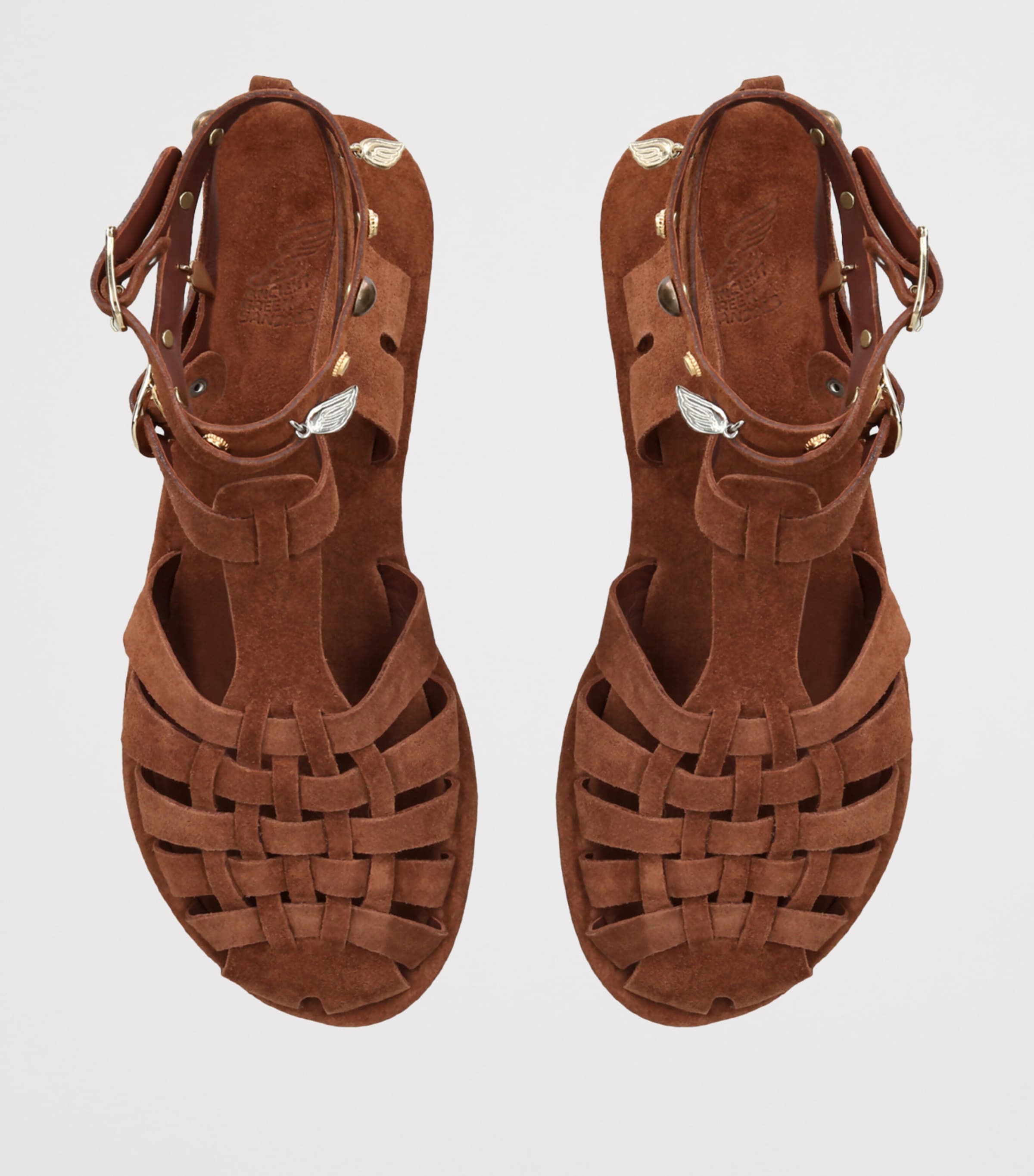 Ancient Greek Sandals Suede Karina Sandals Rust Image 4