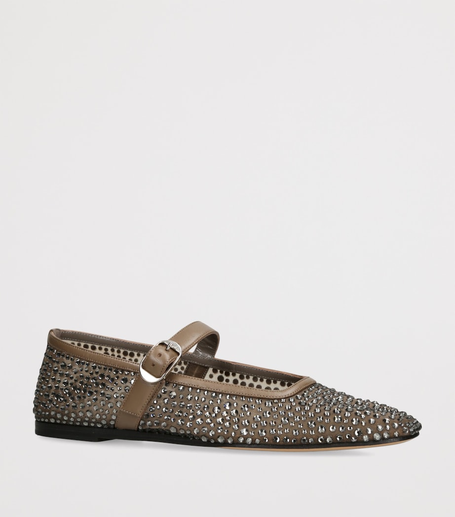 Crystal-Embellished Mary Jane Flats TAUPE COMB Image 3