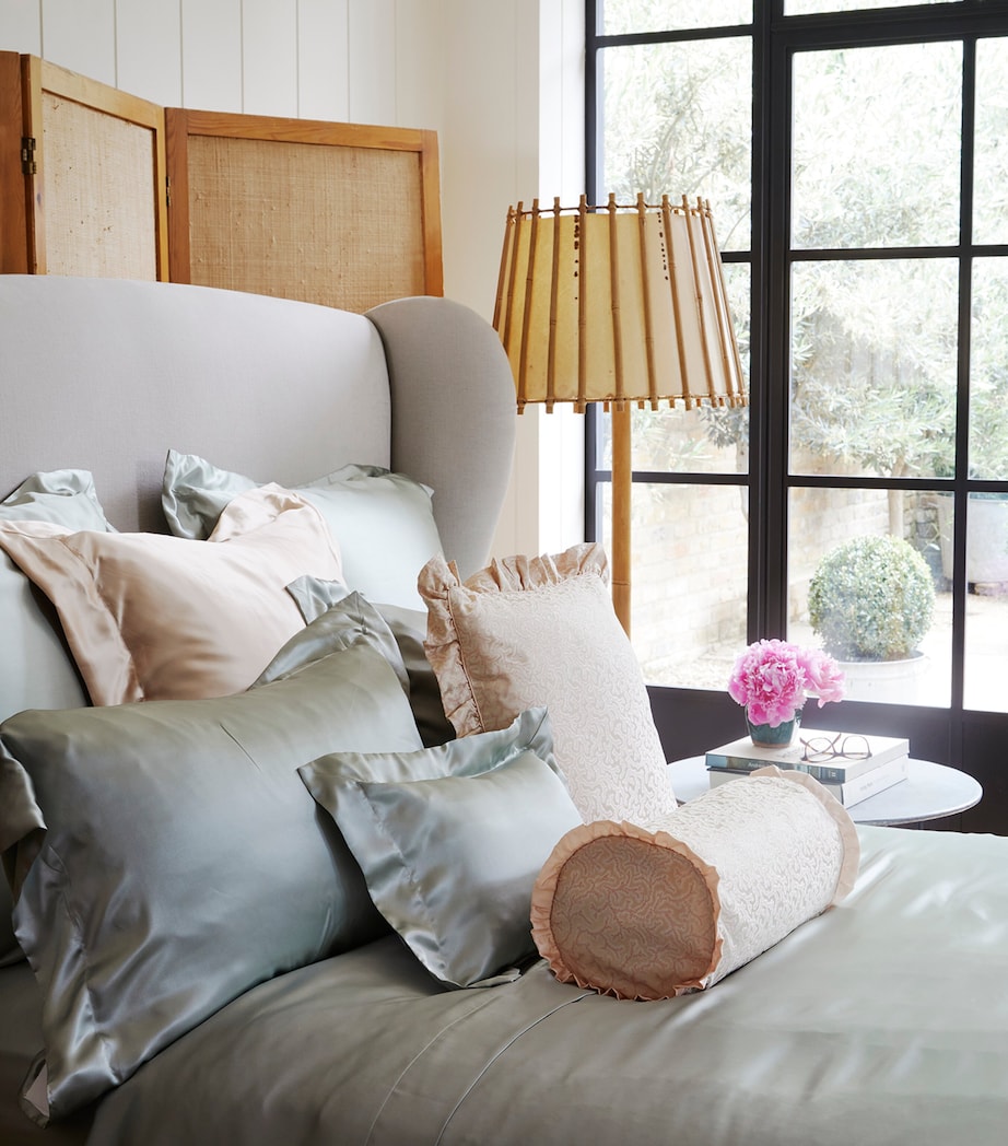 Silk Square Oxford Pillowcase (65cm x 65cm) SAGE Image 2