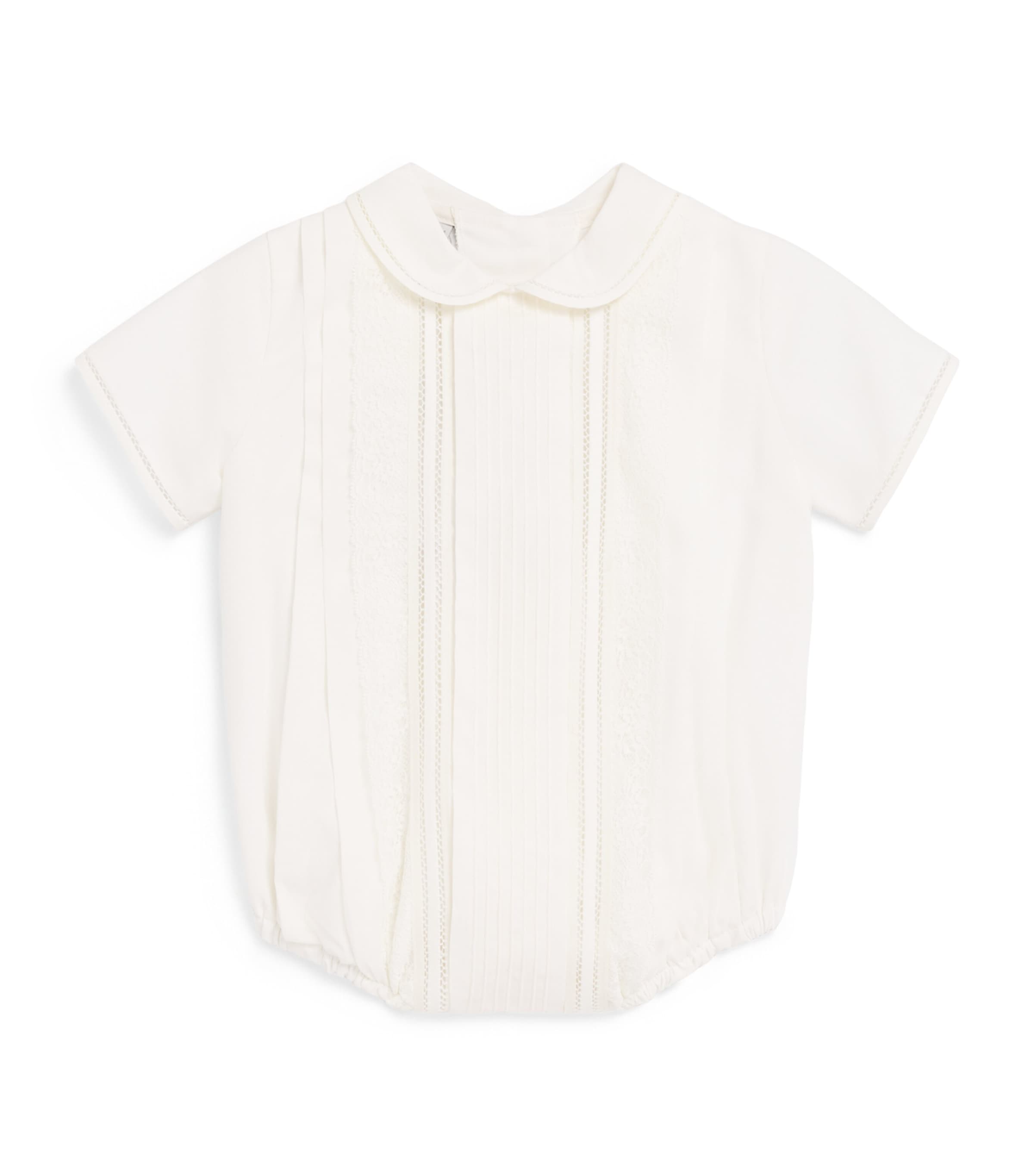 PEPA LONDON Panelled Lace Bodysuit (6 Months-2 Years) Ivory Image 1