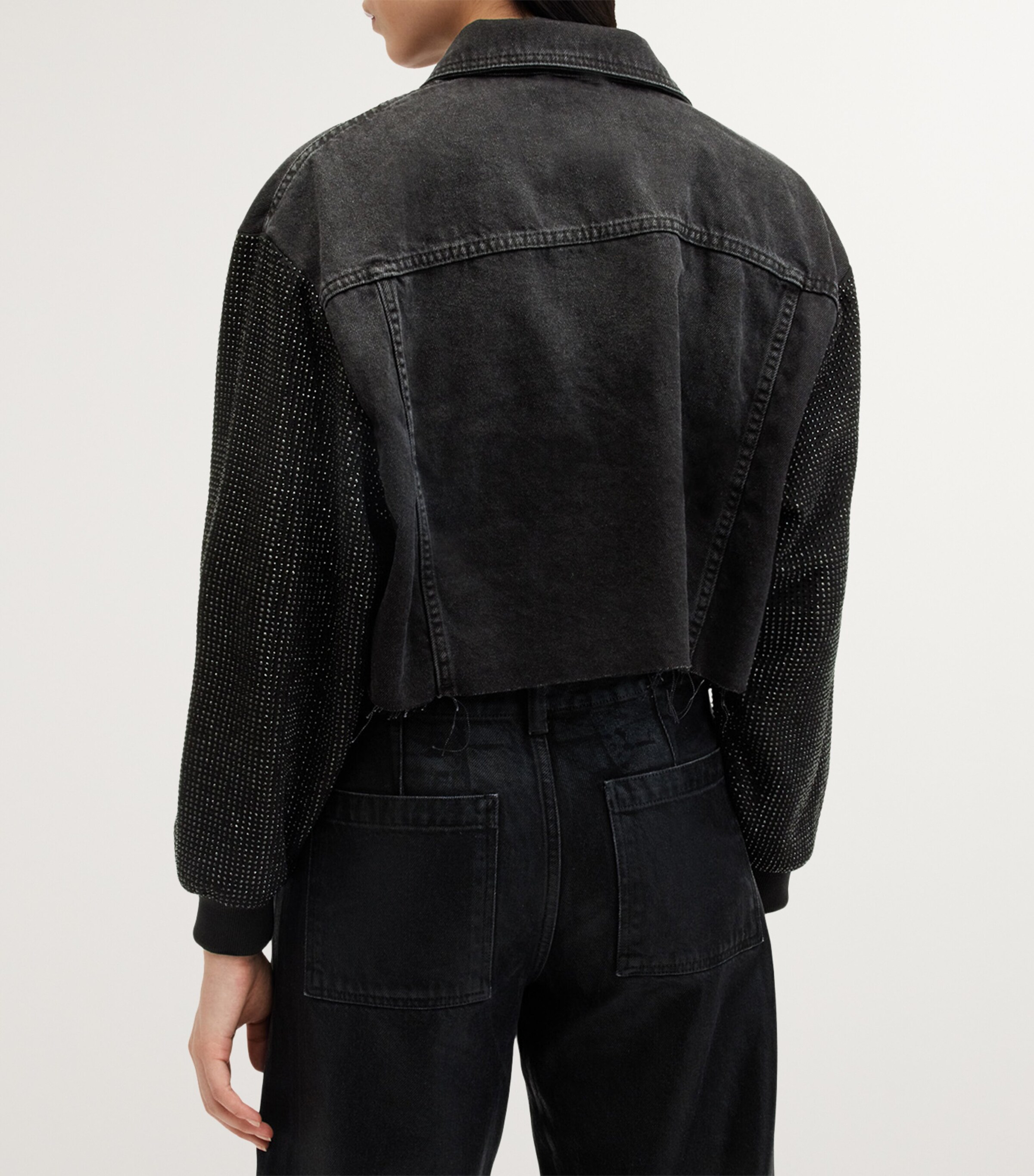 AllSaints Black Anders Denim Jacket | Harrods US