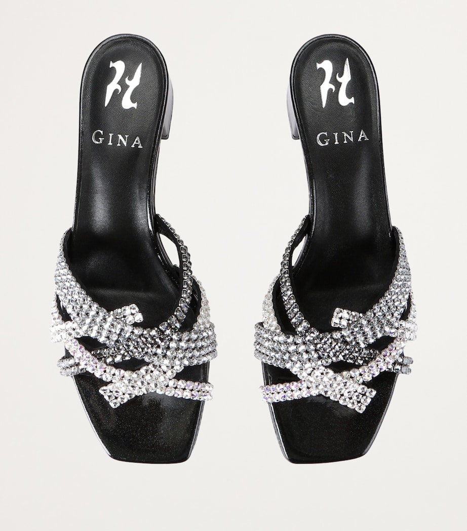 Leather Embellished Roma Mules 35 SILVER Image 4
