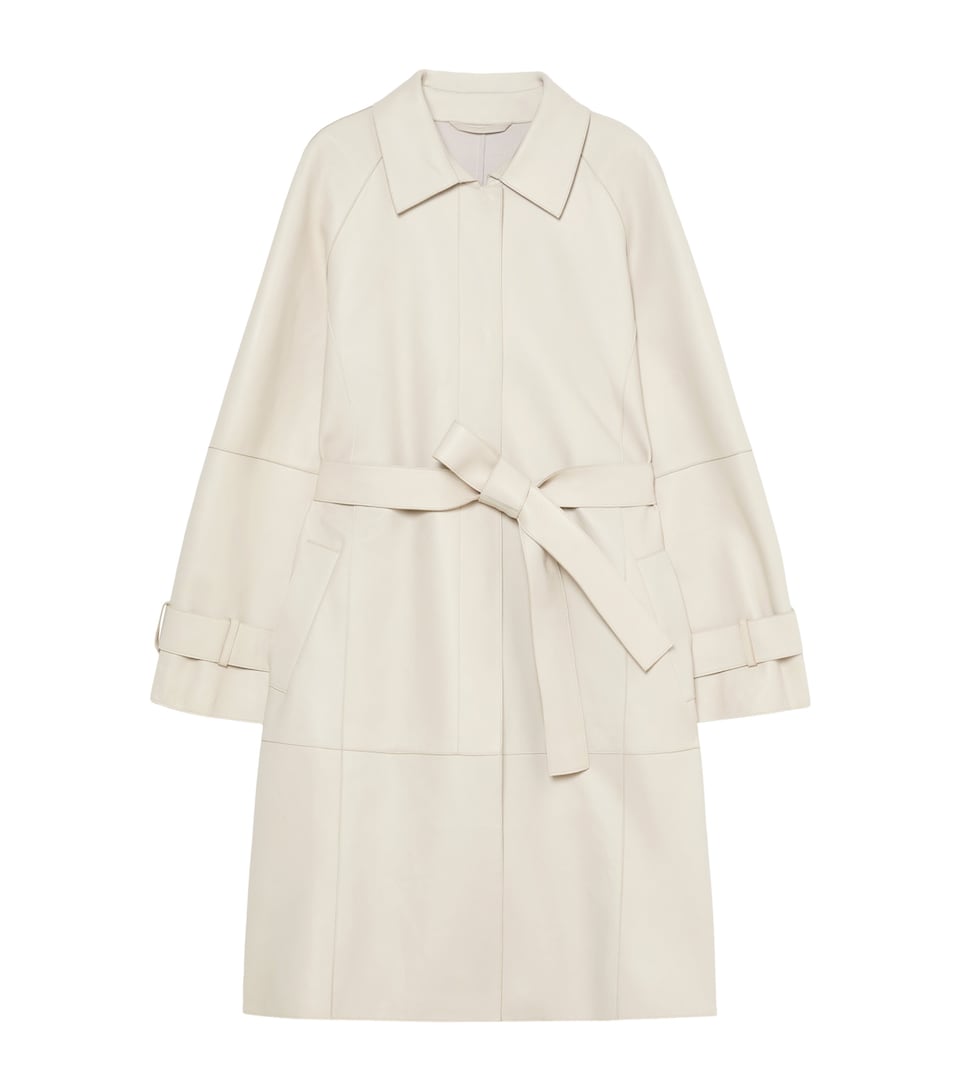 Marina Rinaldi Leather Trench Coat Ice