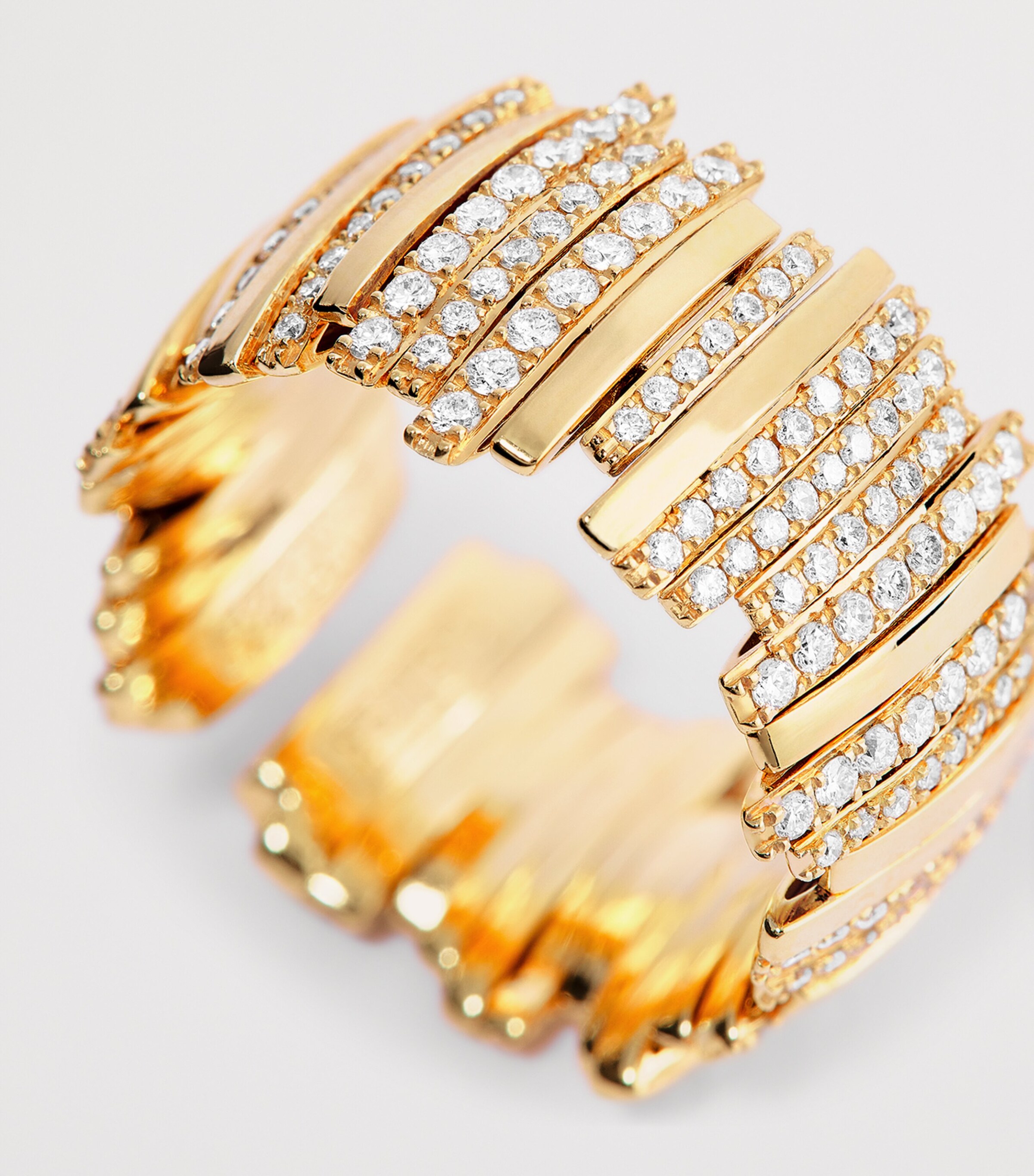 Yellow Gold and Diamond Classic Fireworks Ring (Size 6.5) 18K YG/WD Image 6