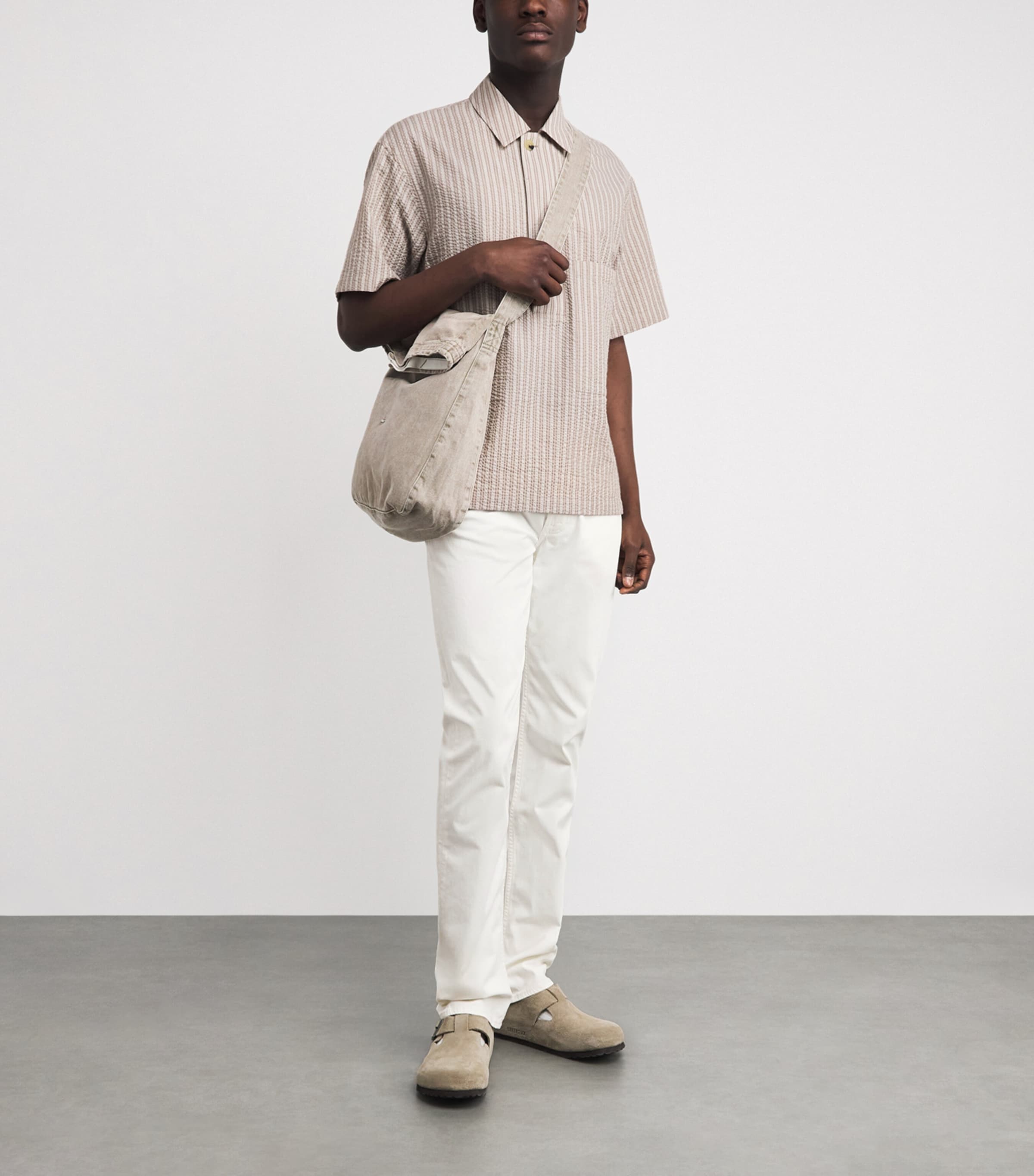 7 For All Mankind Mens Luxe Performance The Straight Chinos White Image 2