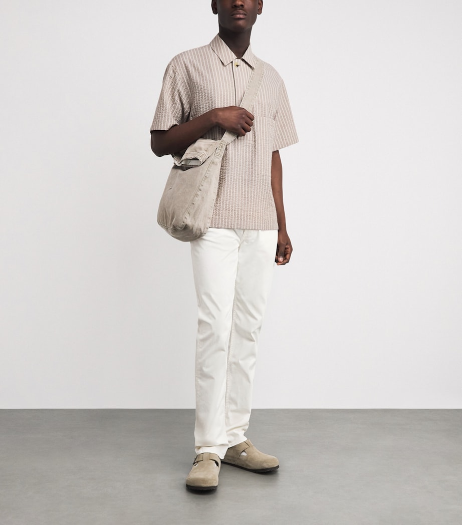 7 For All Mankind Mens Luxe Performance The Straight Chinos White Image 2