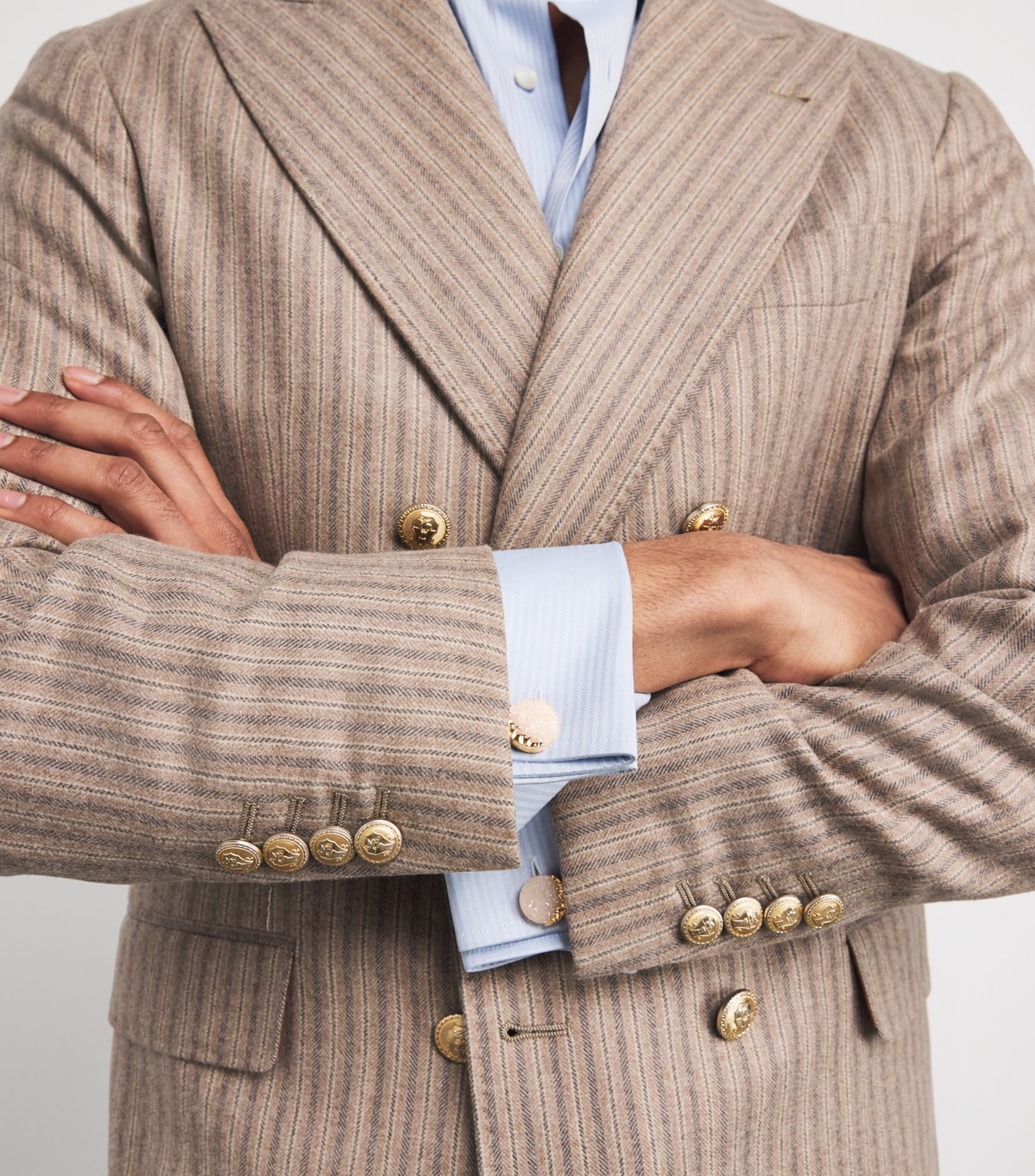 Rose Gold and White Agate Cufflinks WHITE Image 2