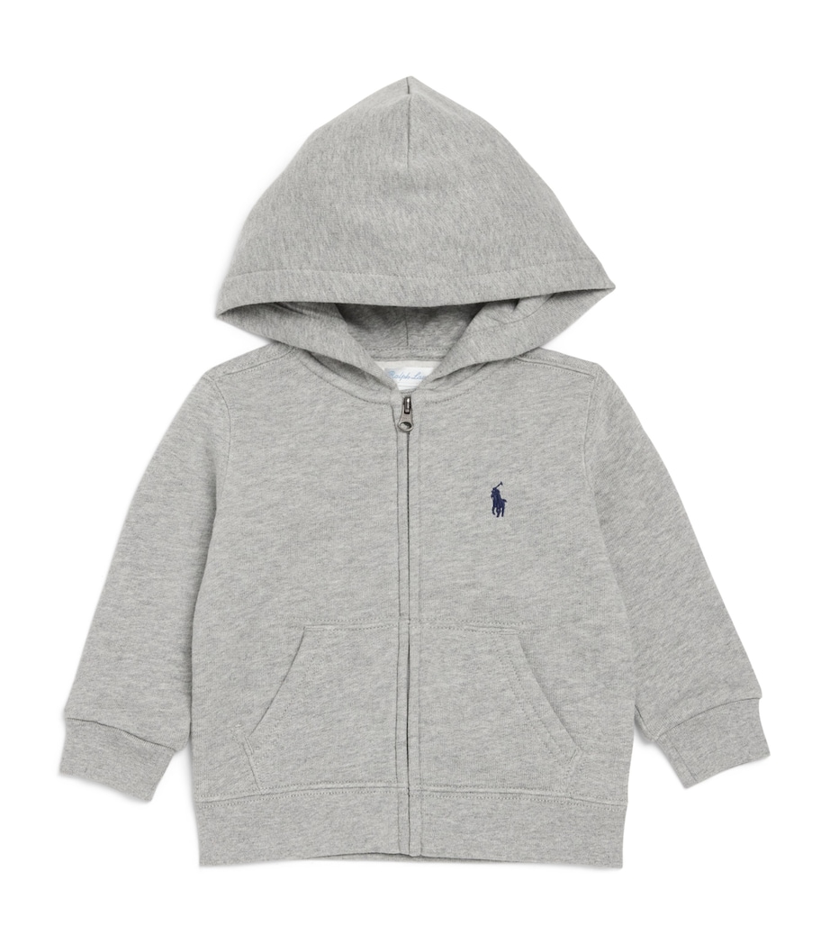 Ralph Lauren Kids Polo Pony Zip-Up Hoodie (3-24 Months) Dark Sport Heather Image 1