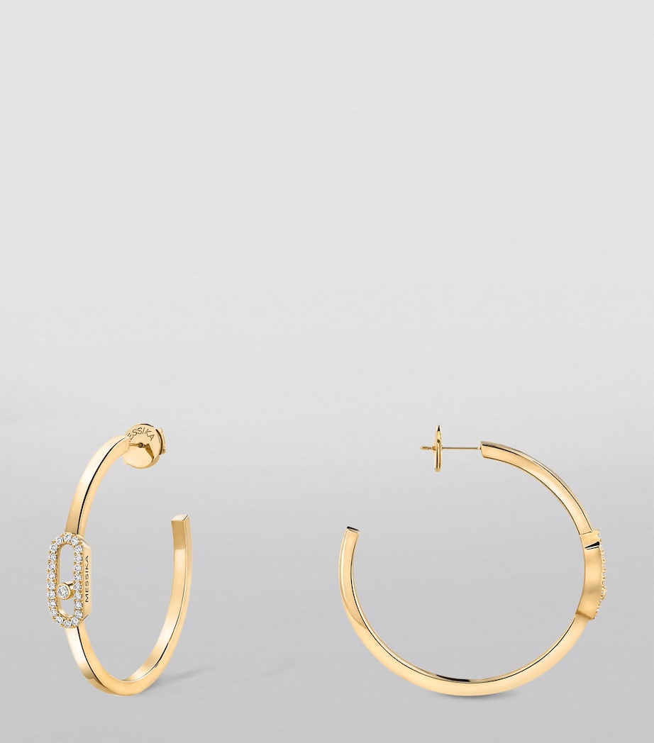 Yellow Gold and Diamond Move Uno Earrings YELLOW GOLD Image 2