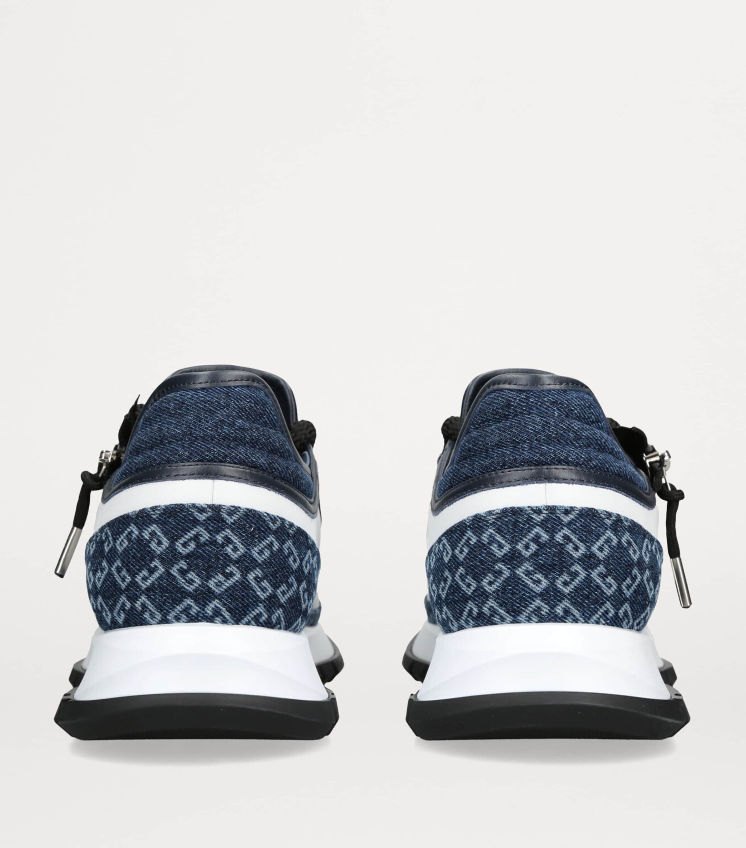 Leather-Denim Monogram Spectre Sneakers WHITE/NAVY Image 2