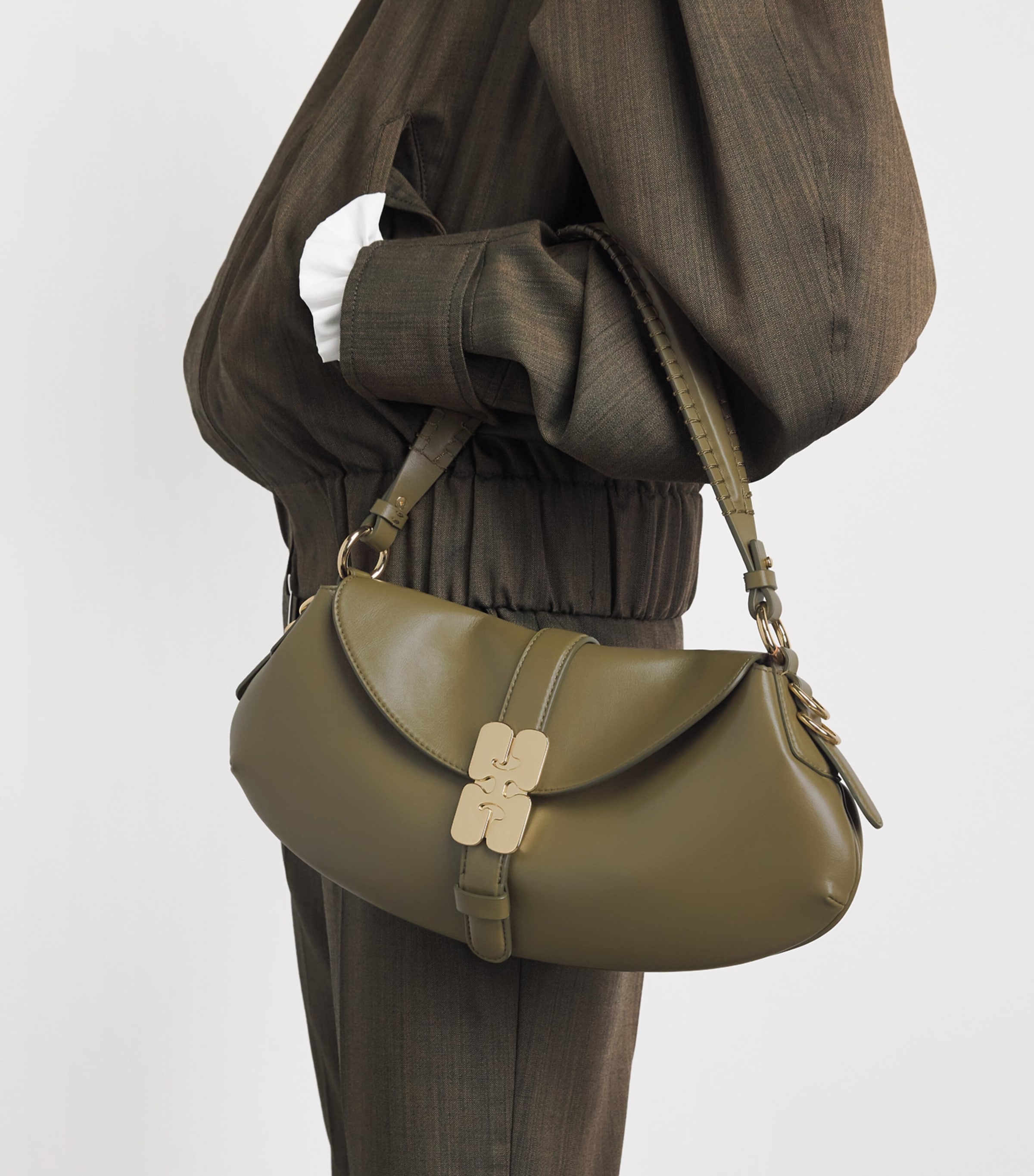 GANNI B-Kat Shoulder Bag Military Olive Image 2