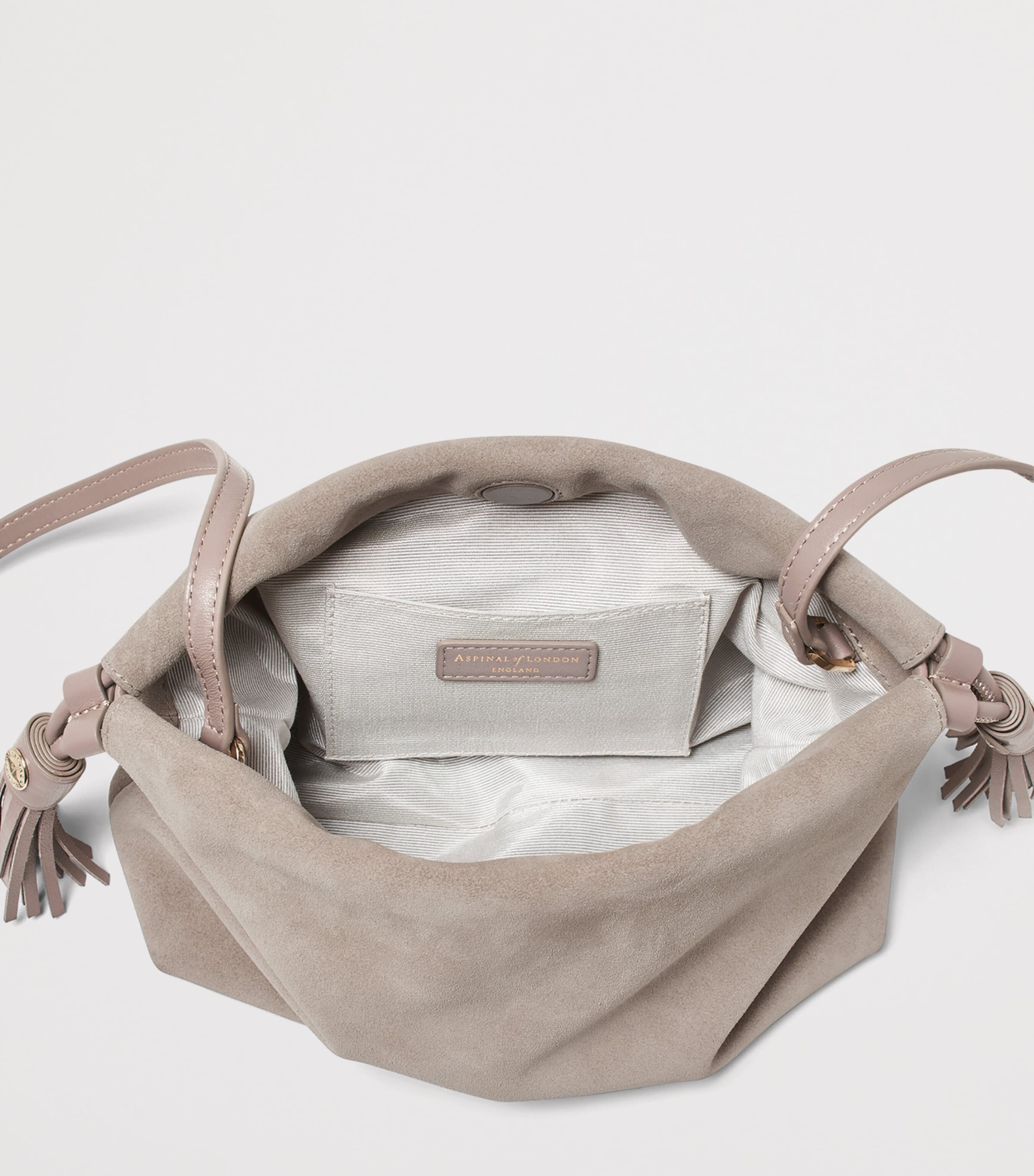 Aspinal Of London Large Leather Soho East West Cross-Body Pouch Moleskin Image 4