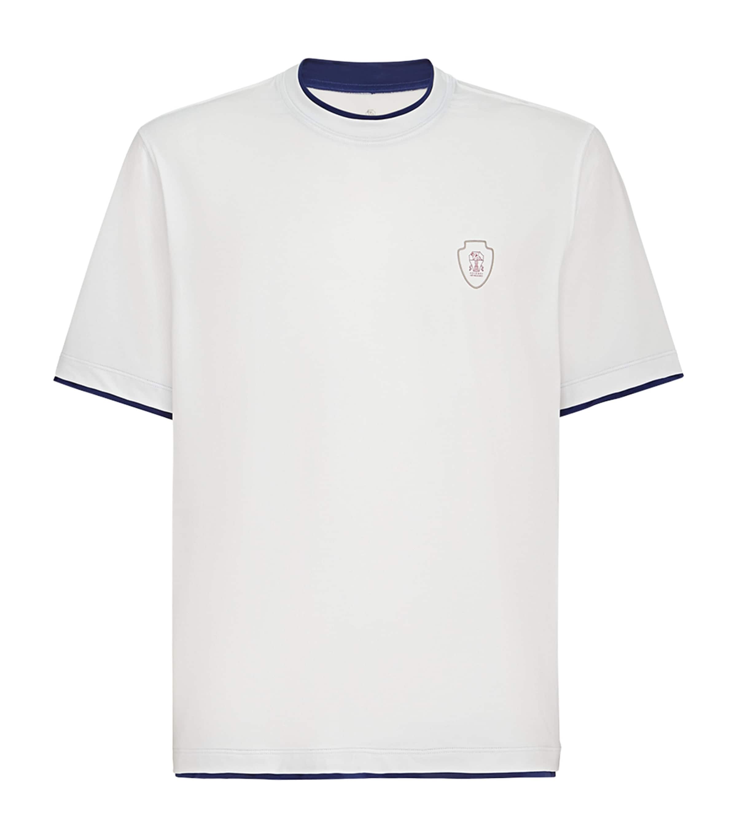 Brunello Cucinelli Mens Comfort Nylon Logo T-Shirt White Image 1