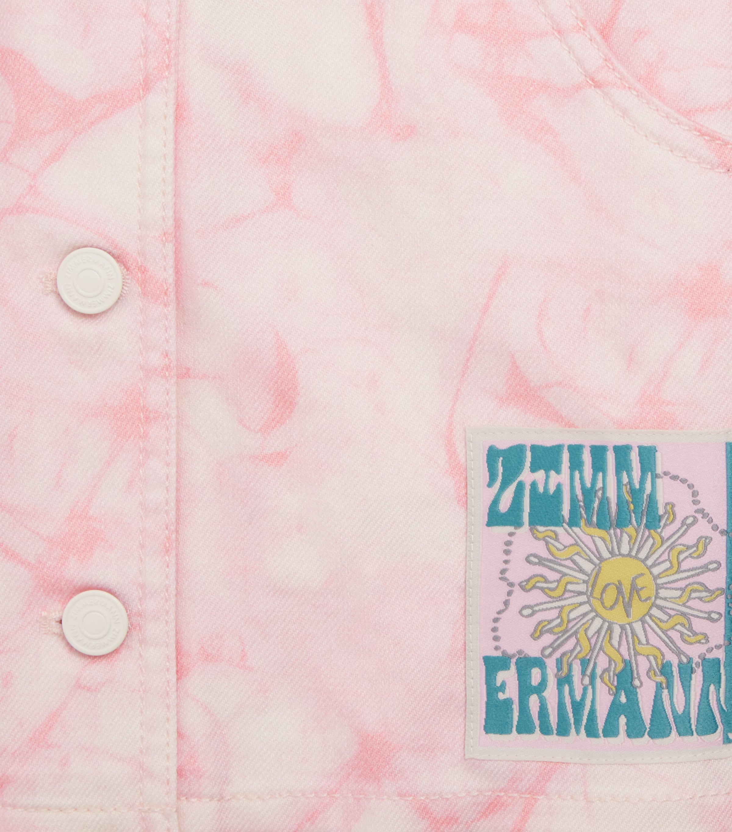 Zimmermann Kids Printed Indra Denim Jacket (2-12 Years) Pink Image 3