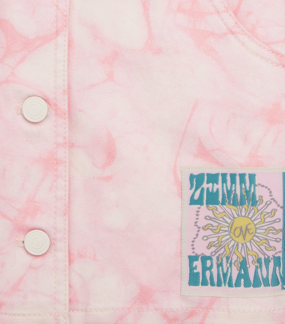 Zimmermann Kids Printed Indra Denim Jacket (2-12 Years) Pink Image 3