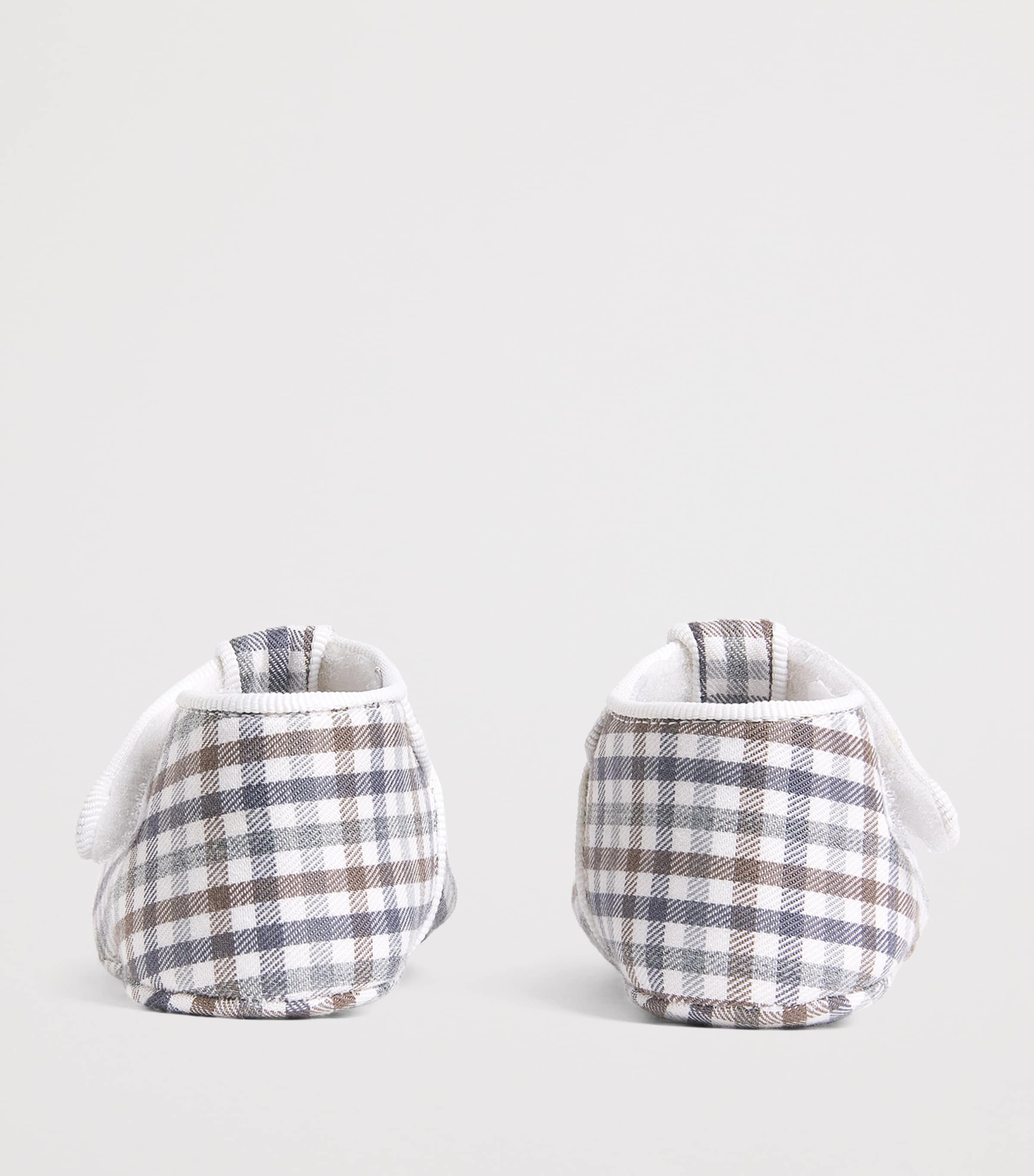 Check T-Bar Pram Shoes BROWN Image 3