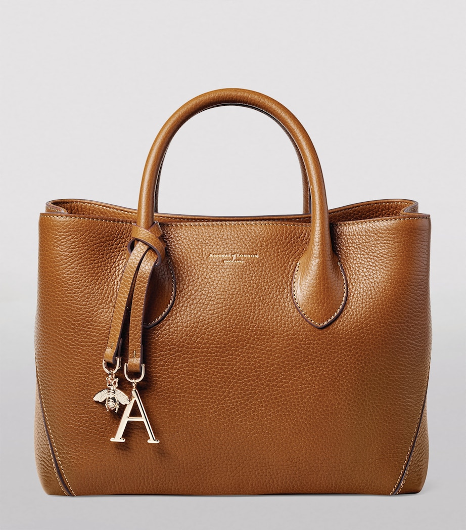 Midi Leather London Tote Bag TAN Image 6