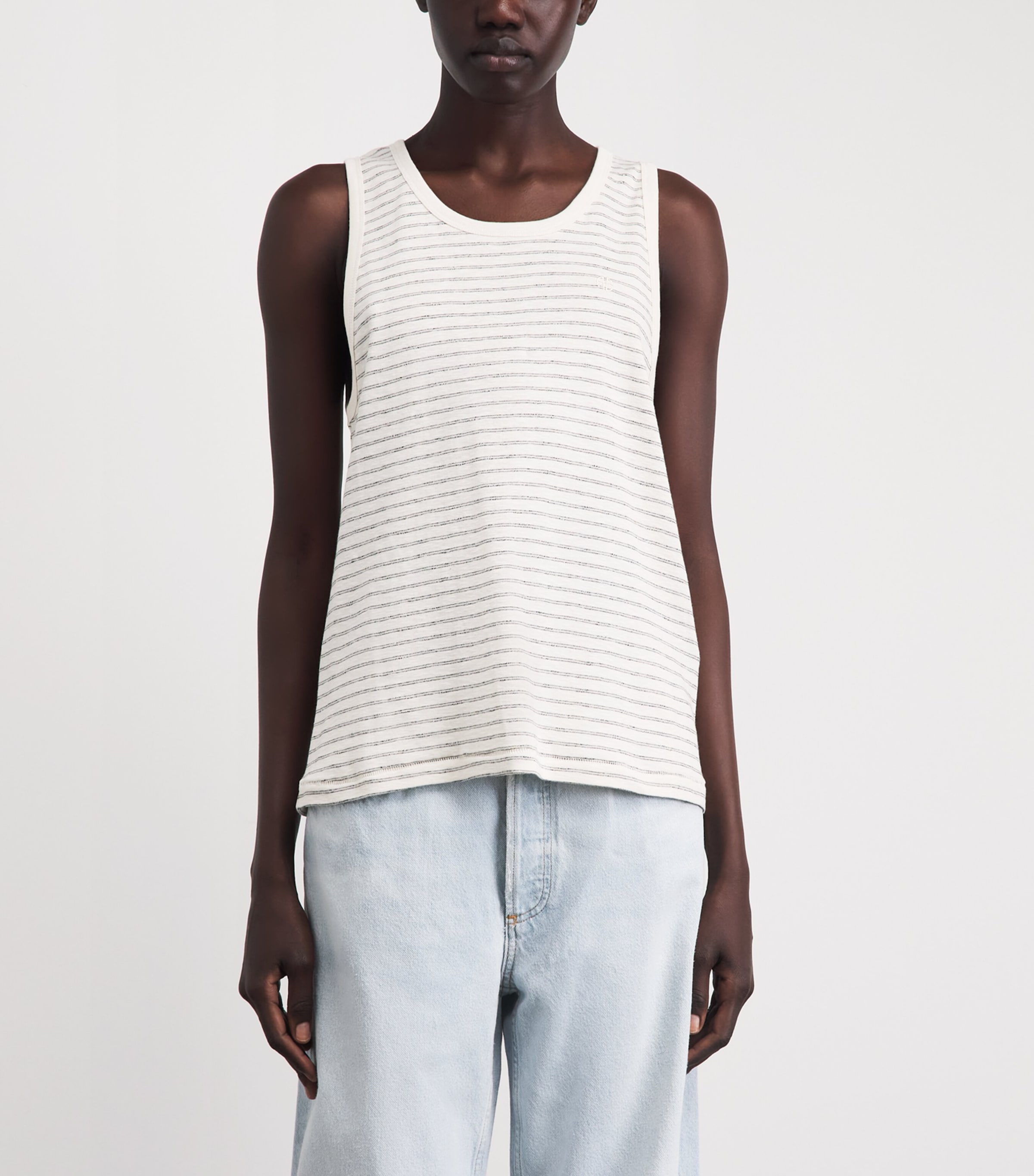 ANINE BING Womens Stripe Juliann Tank Top Image 4
