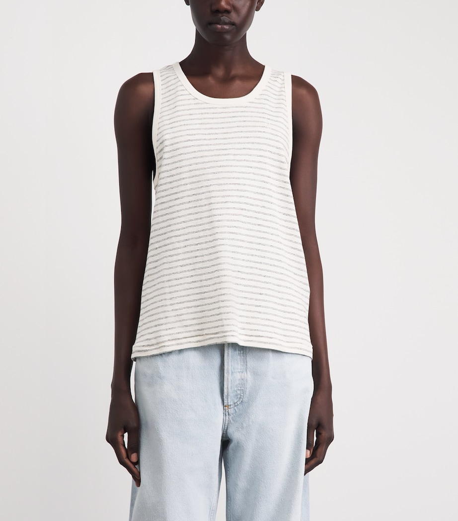 ANINE BING Womens Stripe Juliann Tank Top Image 4
