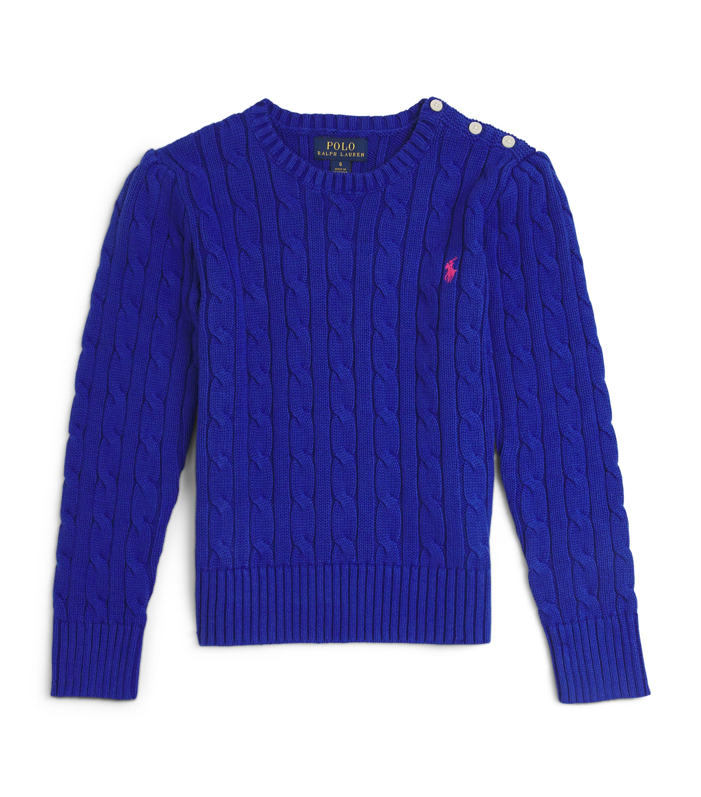 Shop Ralph Lauren Cable-knit Polo Pony Sweater In Blue