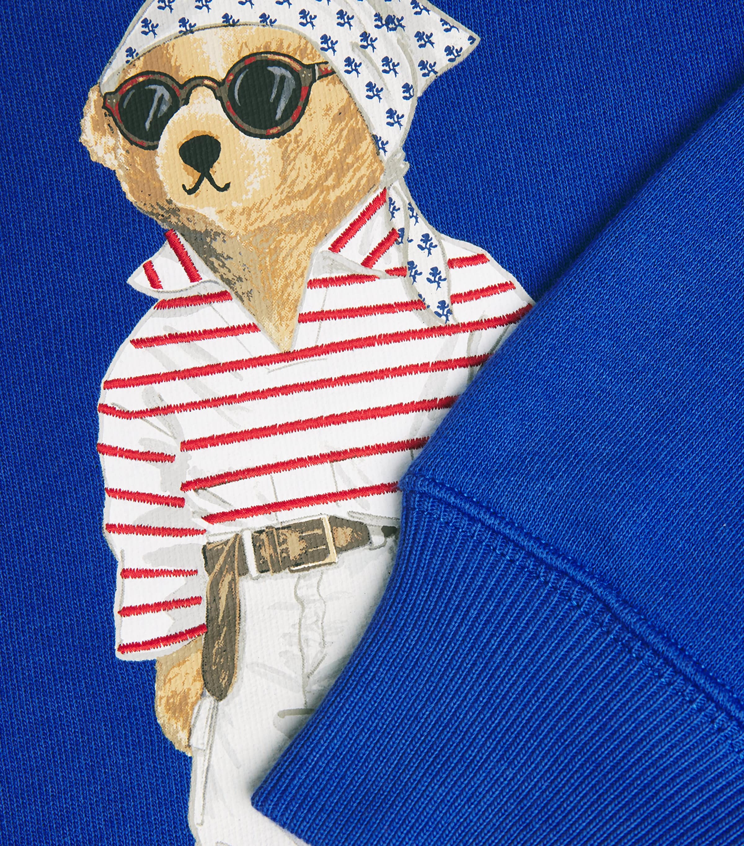 Polo Ralph Lauren Womens Cotton-Blend Polo Bear Sweatshirt Gala Blue Image 6
