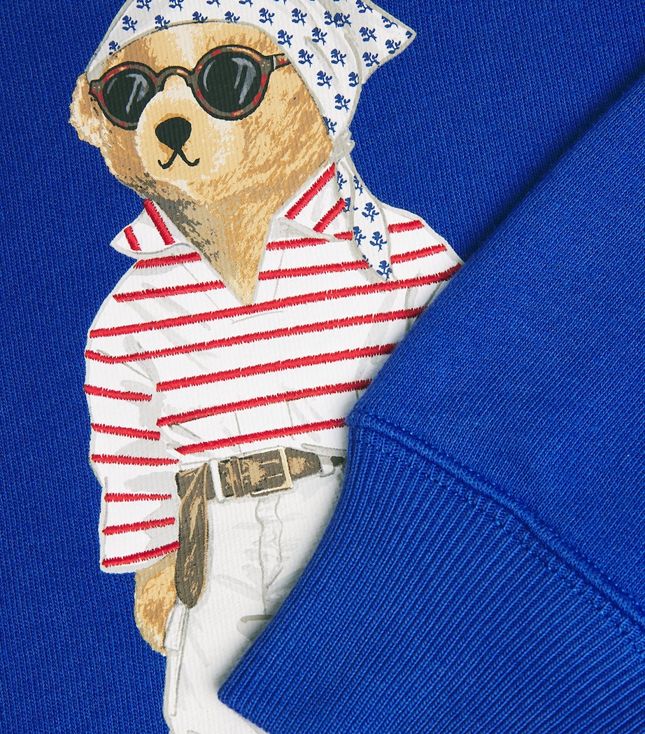 Polo Ralph Lauren Womens Cotton-Blend Polo Bear Sweatshirt Gala Blue Image 6