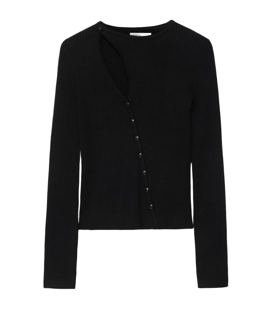 AllSaints Womens Cut-Out Cruz Cardigan Black Image 1