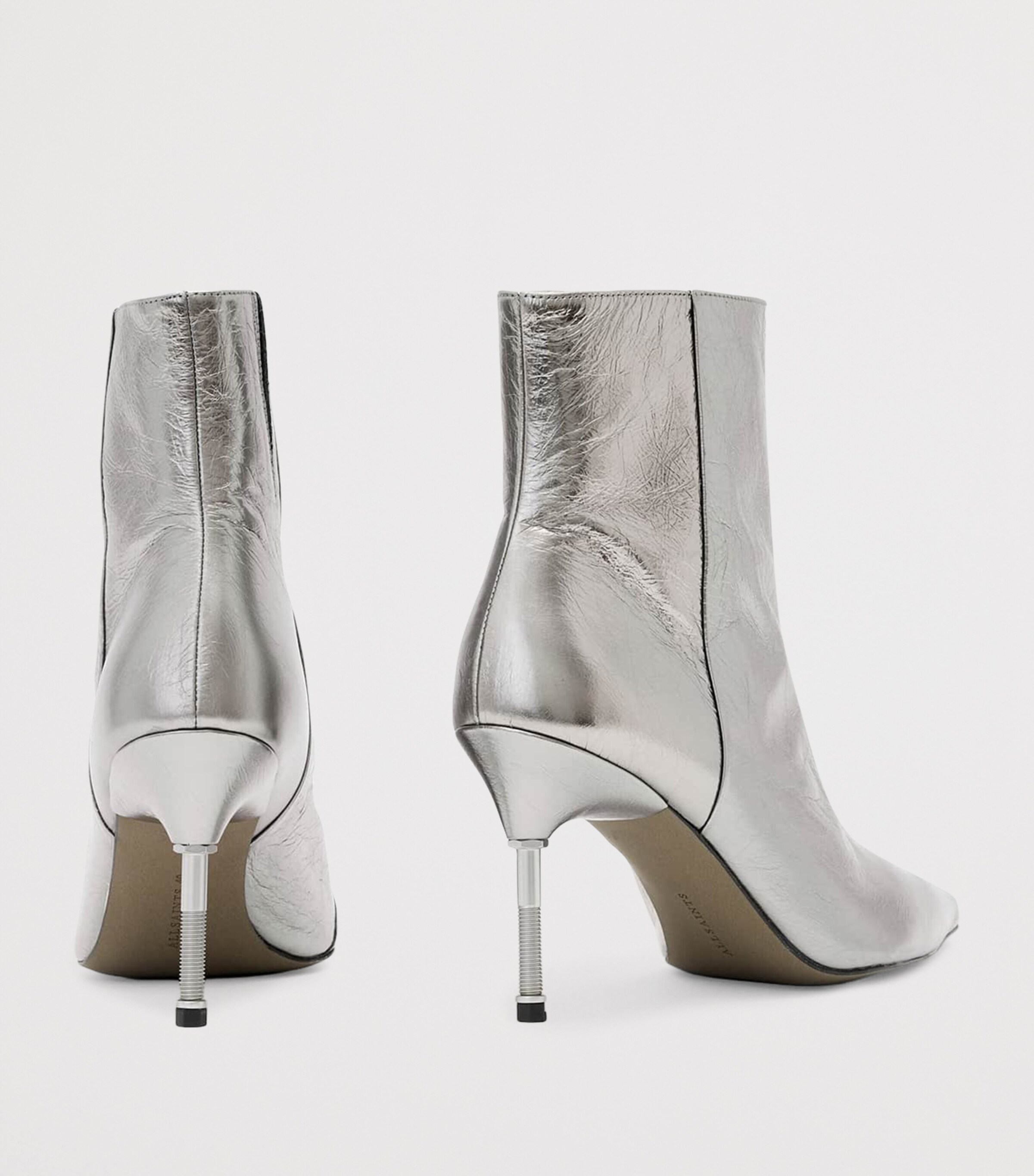 AllSaints Metallic Natasha Ankle Boots 88 Gunmetal Grey Image 4