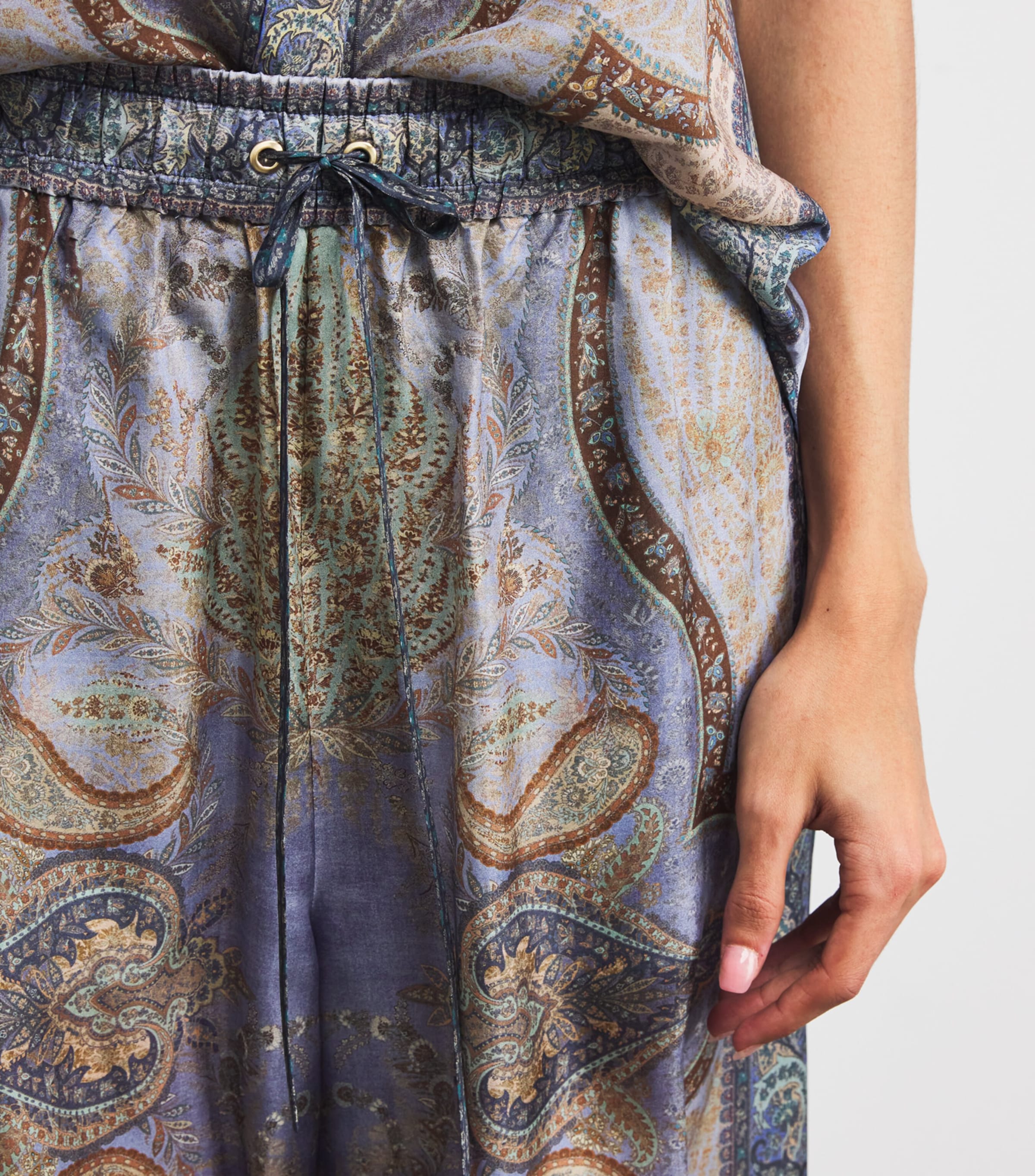 Silk Printed Wanderlust Trousers TAPSTRY BLU MLTITPBL Image 5