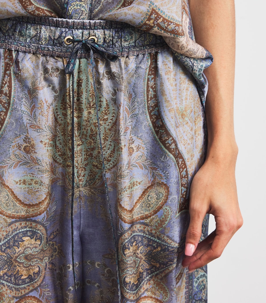 Silk Printed Wanderlust Trousers TAPSTRY BLU MLTITPBL Image 5