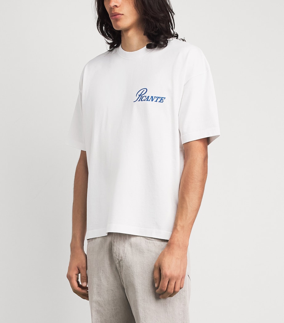 PICANTE Mens Organic Cotton Record T-Shirt White Image 4