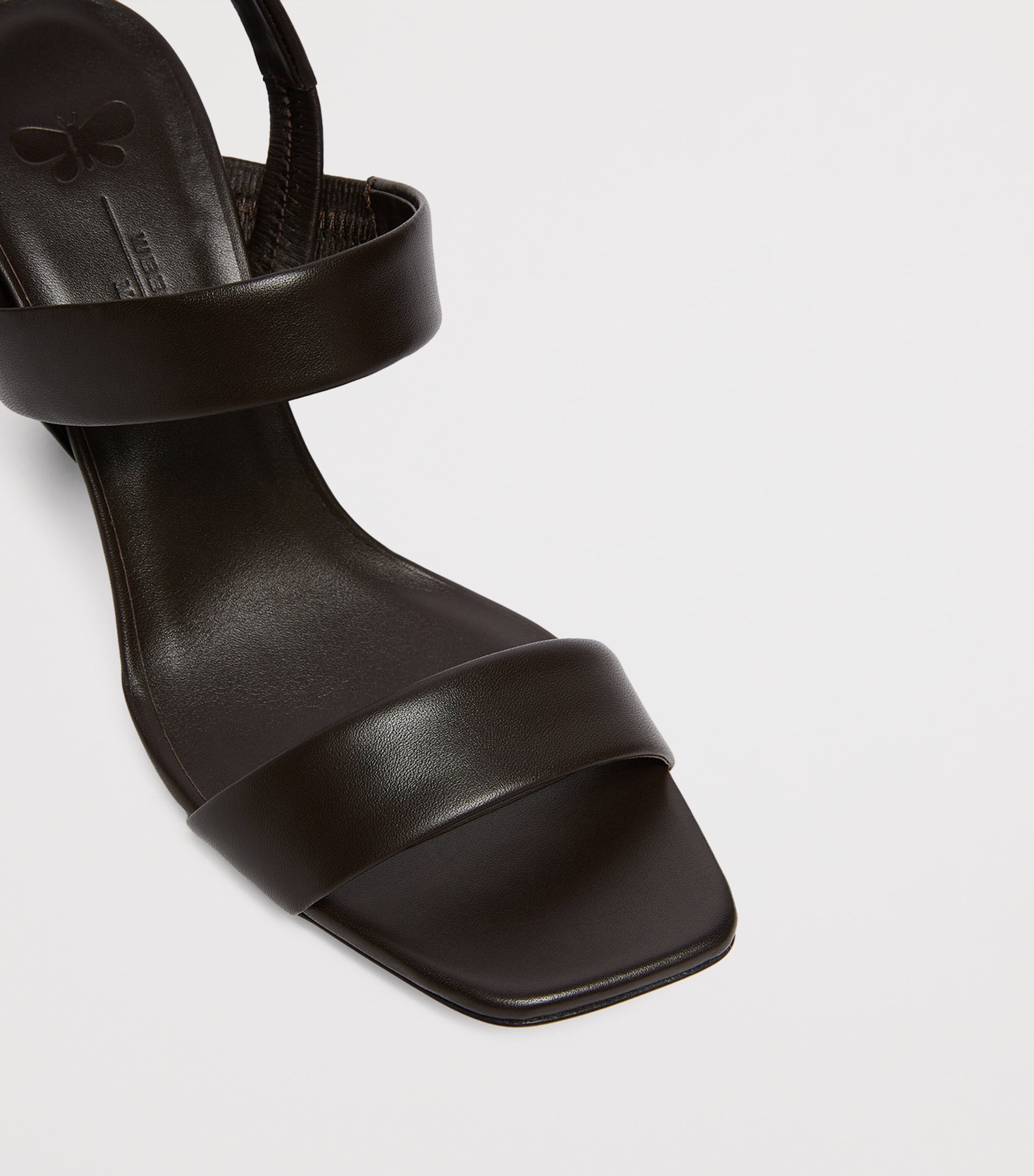Weekend Max Mara Leather Slingback Sandals Dark Brown Image 5