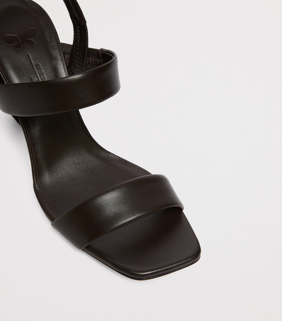 Weekend Max Mara Leather Slingback Sandals Dark Brown Image 5