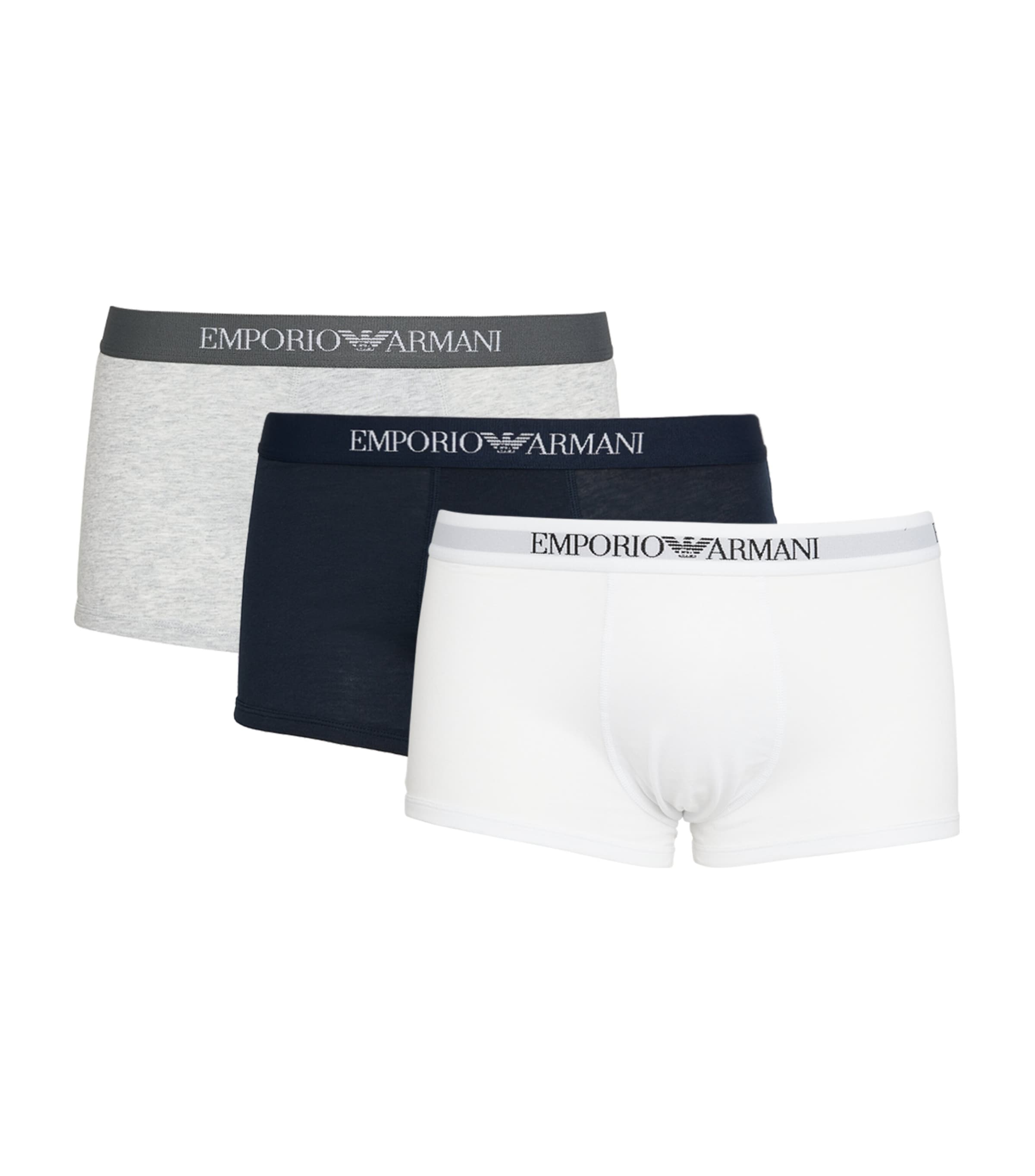 Pure Cotton Trunks (Pack of 3) 40510 WHITE/GRY Image 1