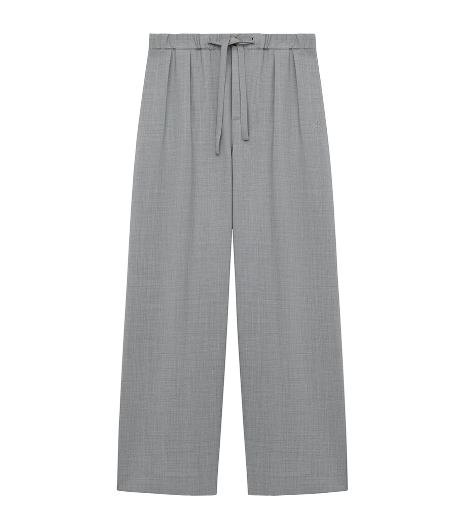 Wool-Blend Drawstring Trousers GREY Image 1