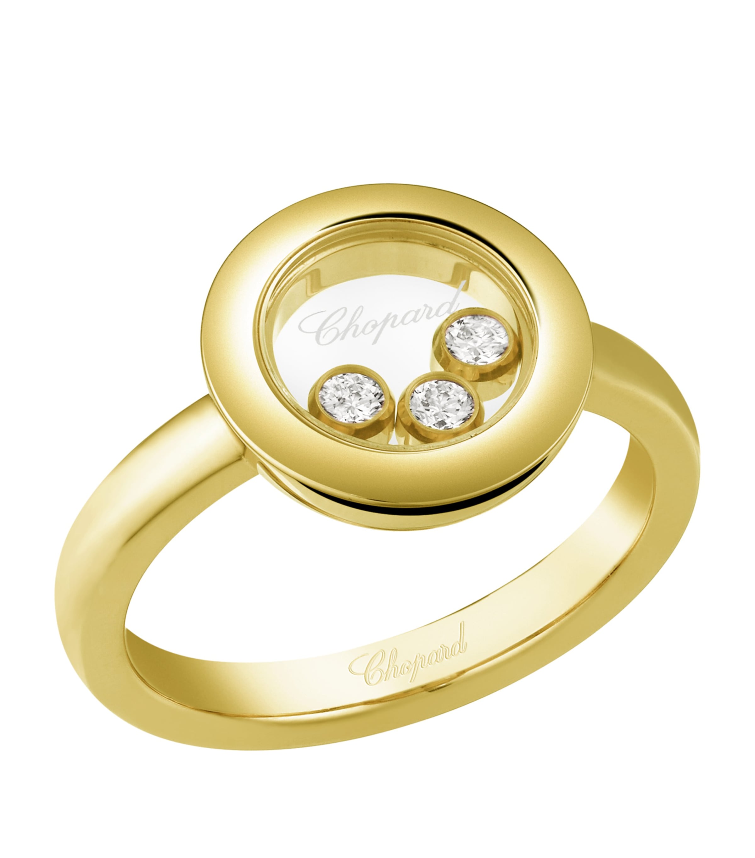 Chopard Yellow Gold And Diamond Happy Diamonds Icons Ring In Gold