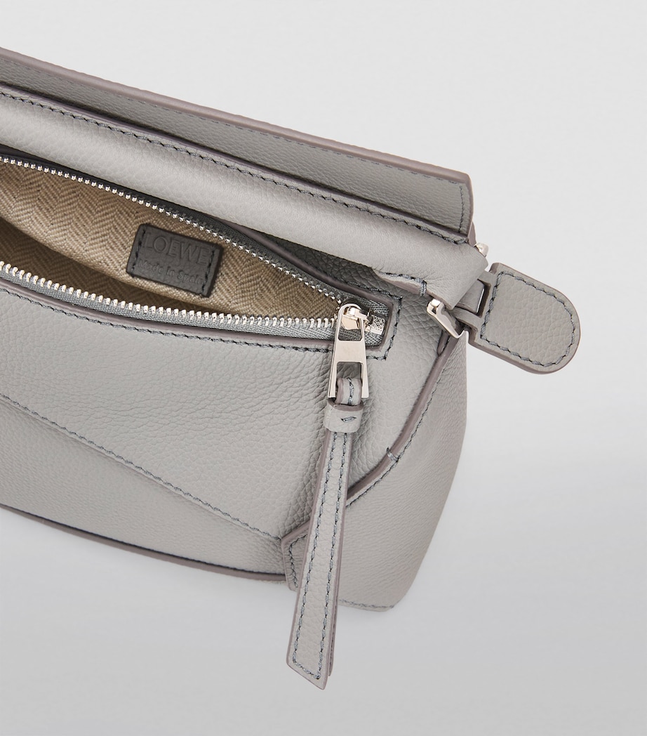 LOEWE Mini Leather Puzzle Edge Top-Handle Bag Pearl Grey Image 4