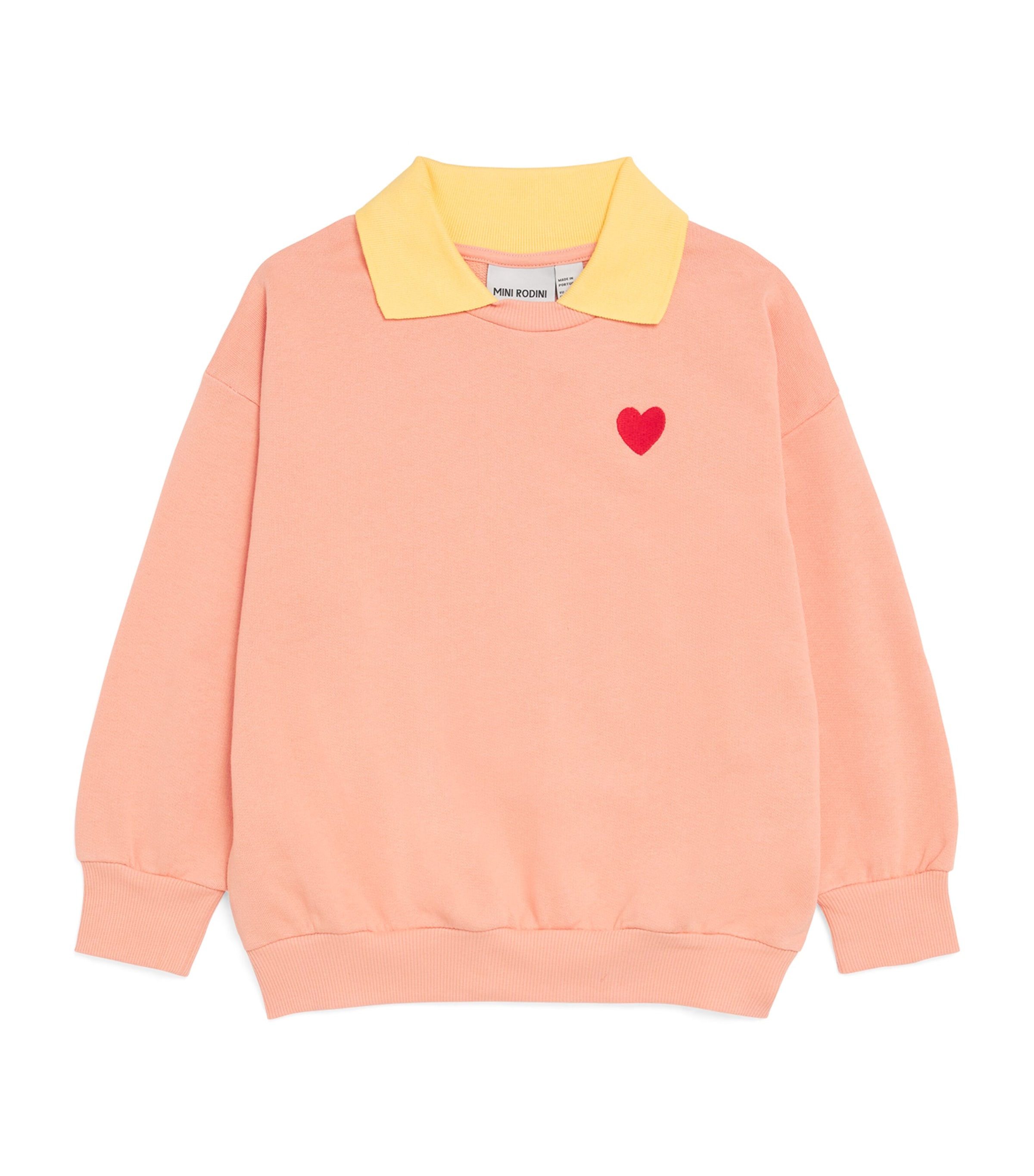 Mini Rodini Organic Cotton Heart Collar Sweatshirt (3-11 Years) Image 1