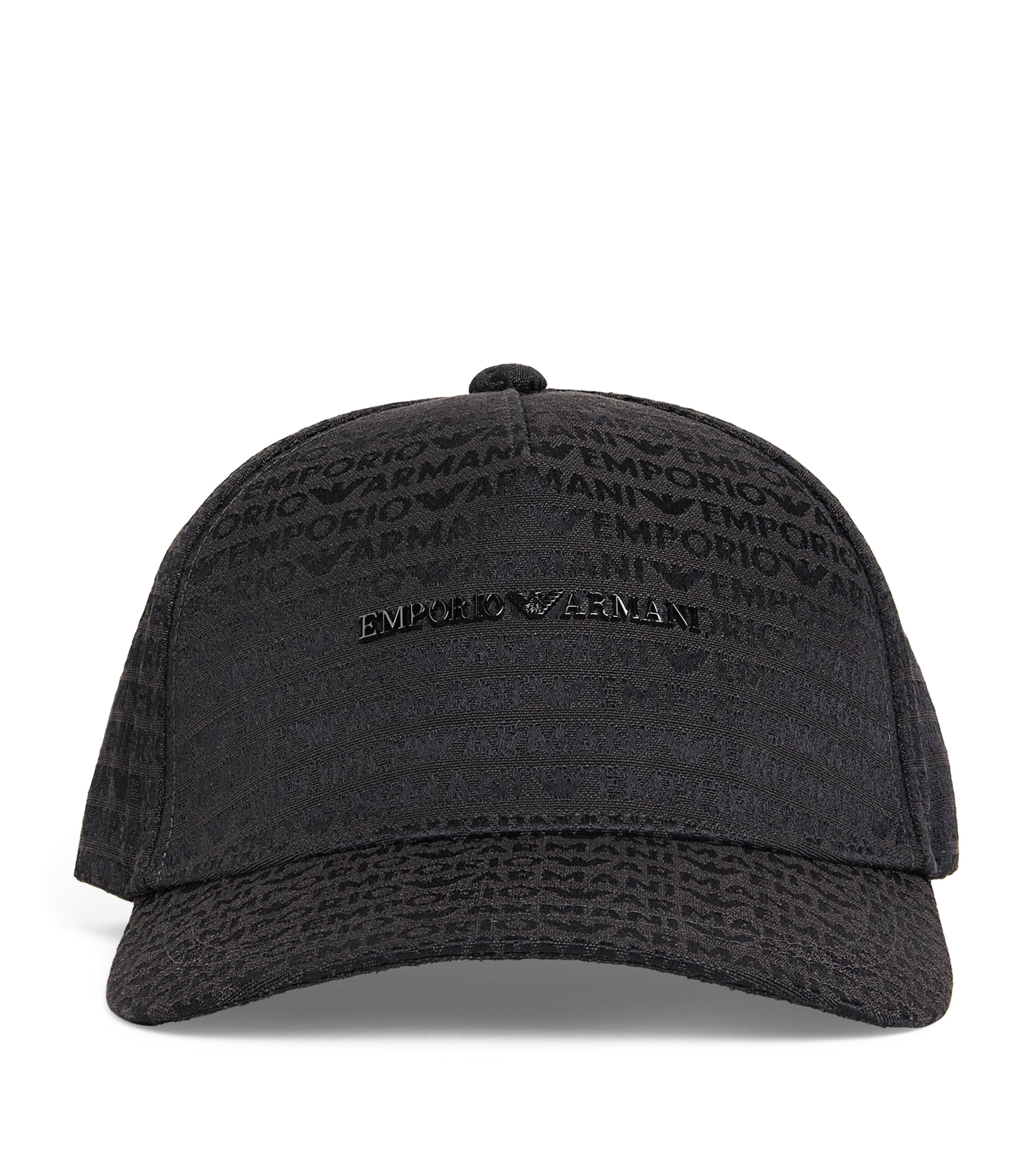Emporio Armani Cotton-blend Logo Baseball Cap In Black