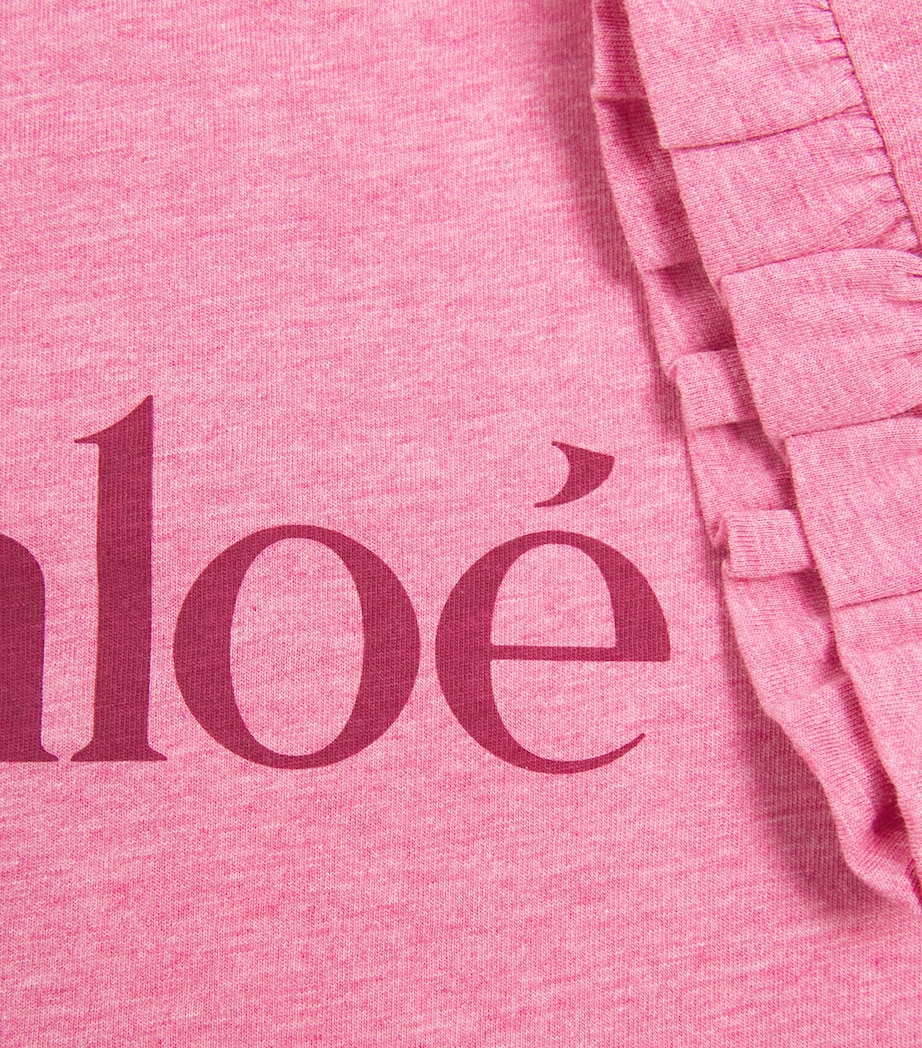 Chloé Kids Cotton Logo T-Shirt Dress (6-36 Months) Marl Image 3