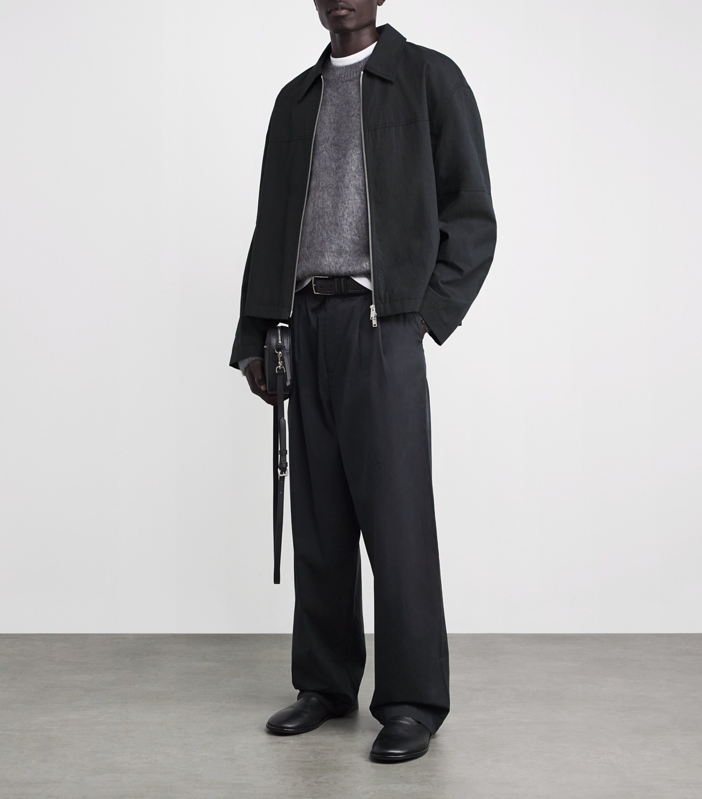 Studio Nicholson Mens Cotton Harrington Jacket Graphite Image 2