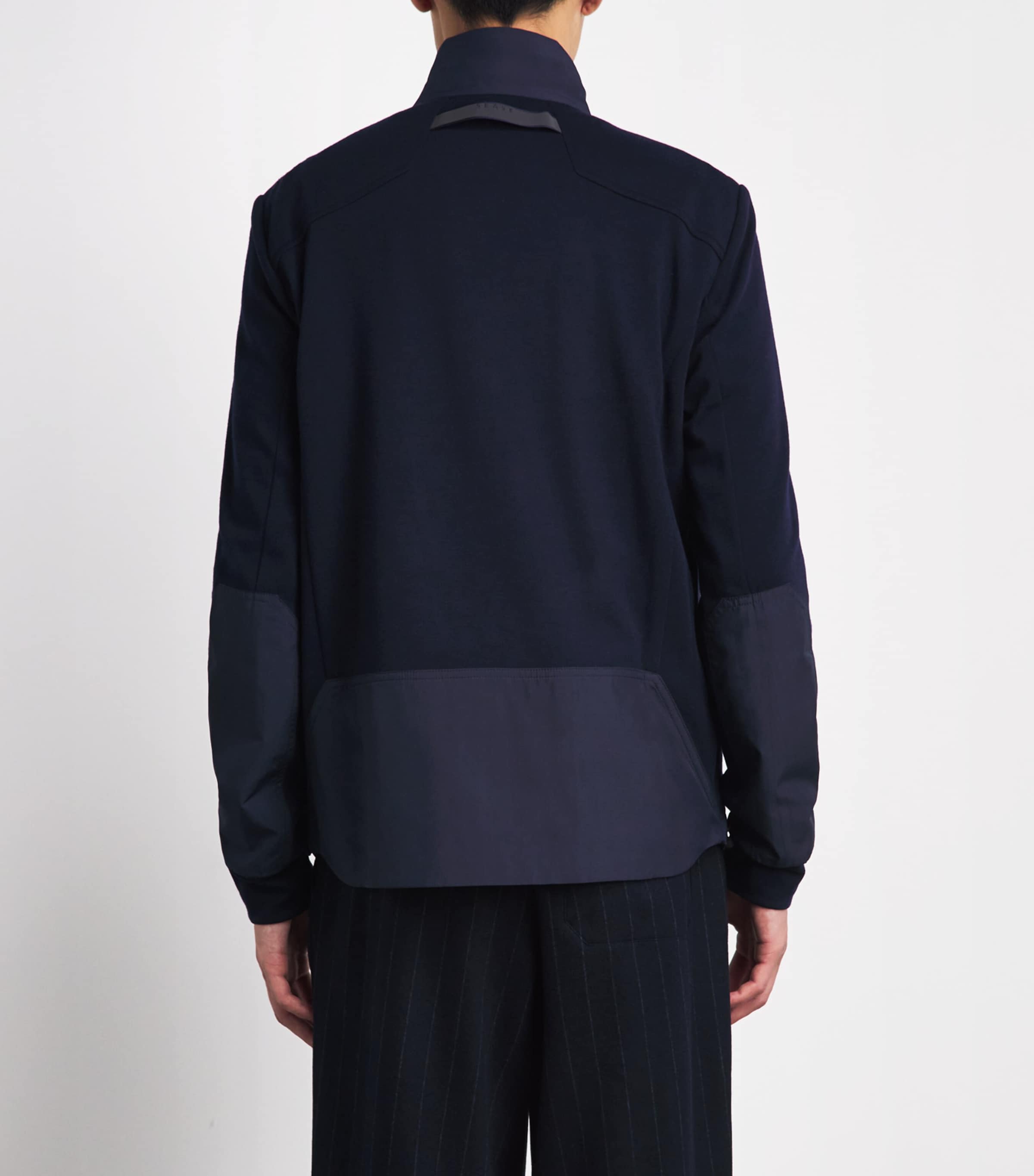Sease Mens Virgin Wool-Blend Explorer Sweatshirt Navy Blue Image 5