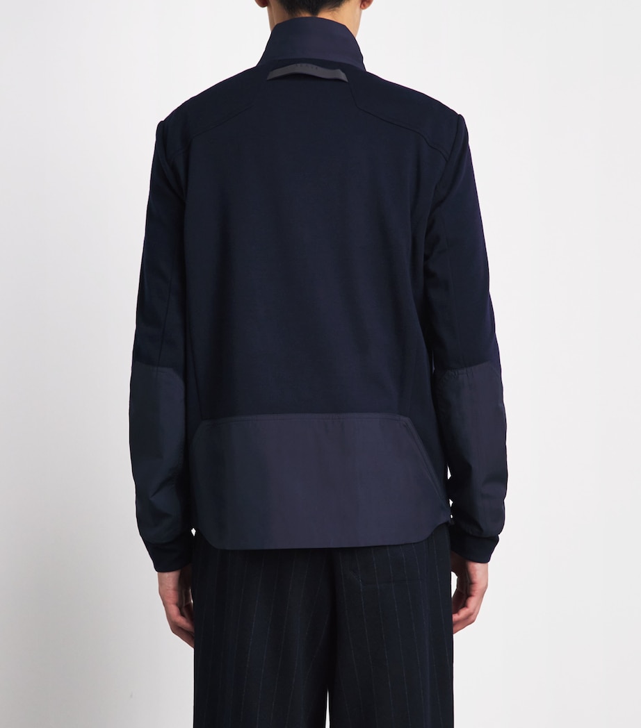 Sease Mens Virgin Wool-Blend Explorer Sweatshirt Navy Blue Image 5