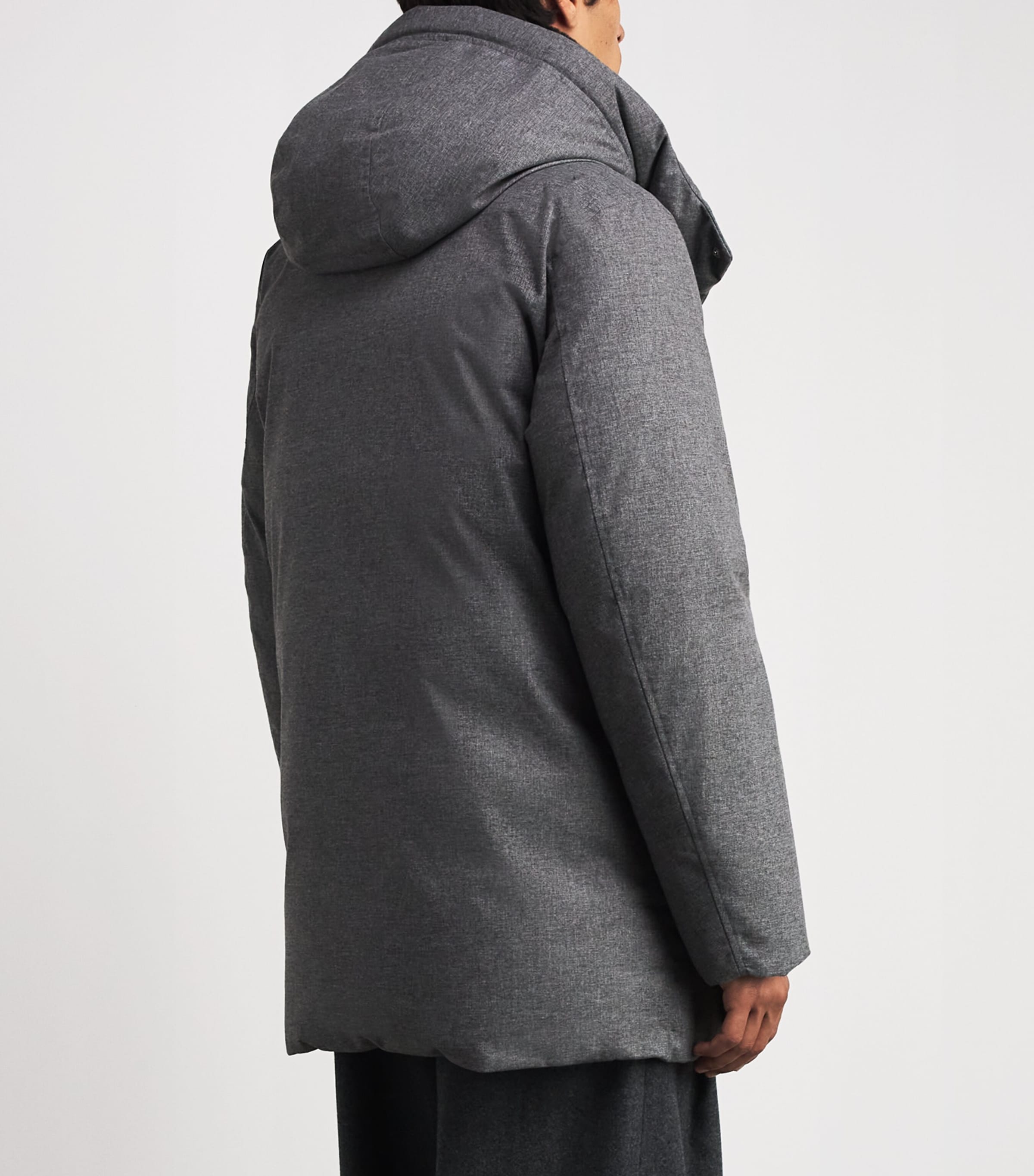 Mackage Mens Down Shearling Hooded Parka Coat Grey Mix Image 5