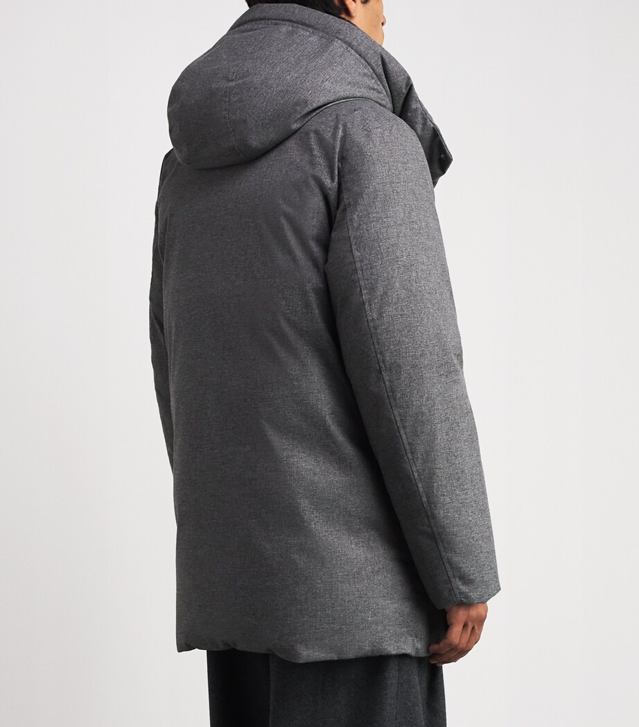 Mackage Mens Down Shearling Hooded Parka Coat Grey Mix Image 5