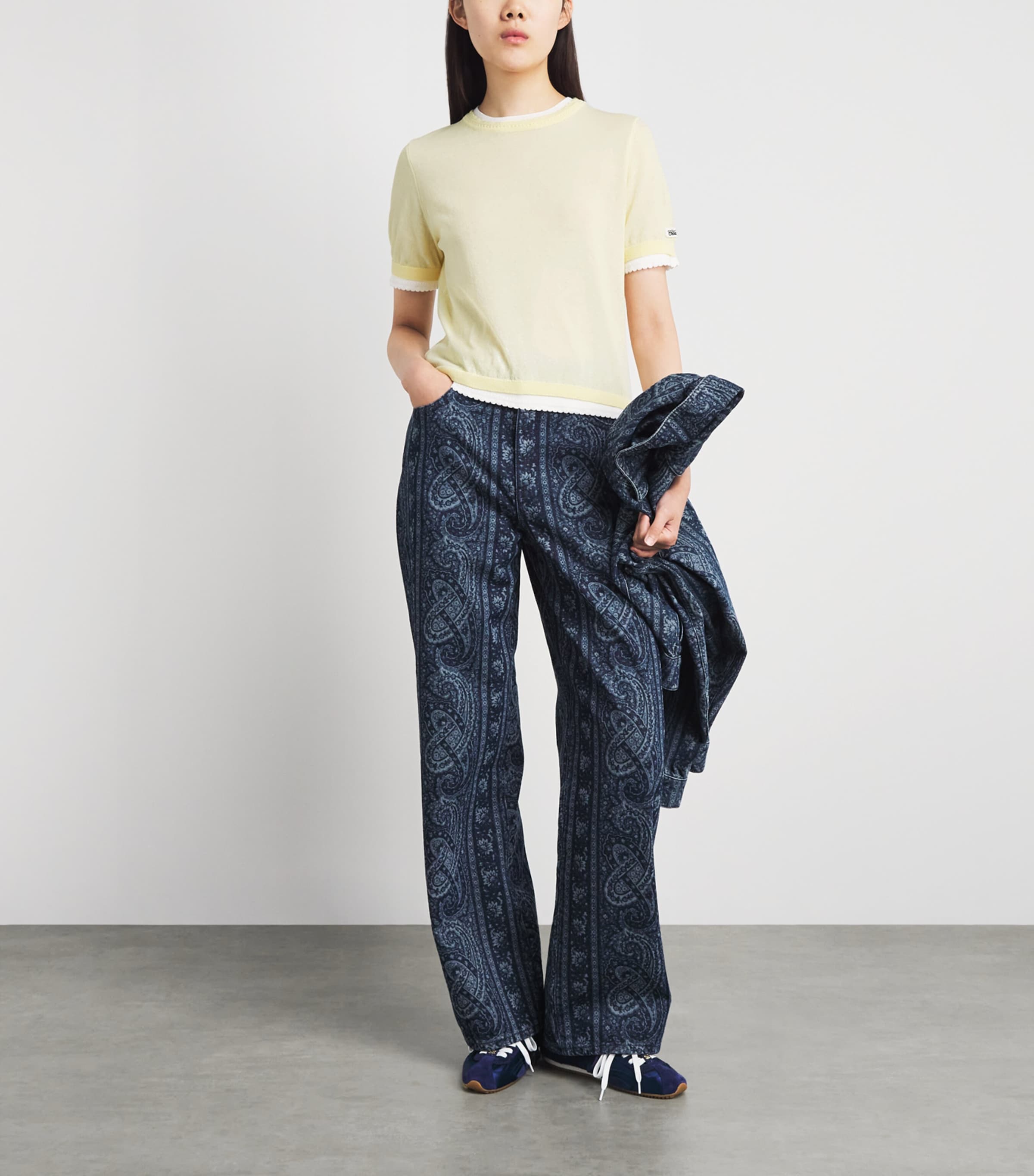 Claudie Pierlot Womens Scalloped Layered Sweater Vanilla Image 2