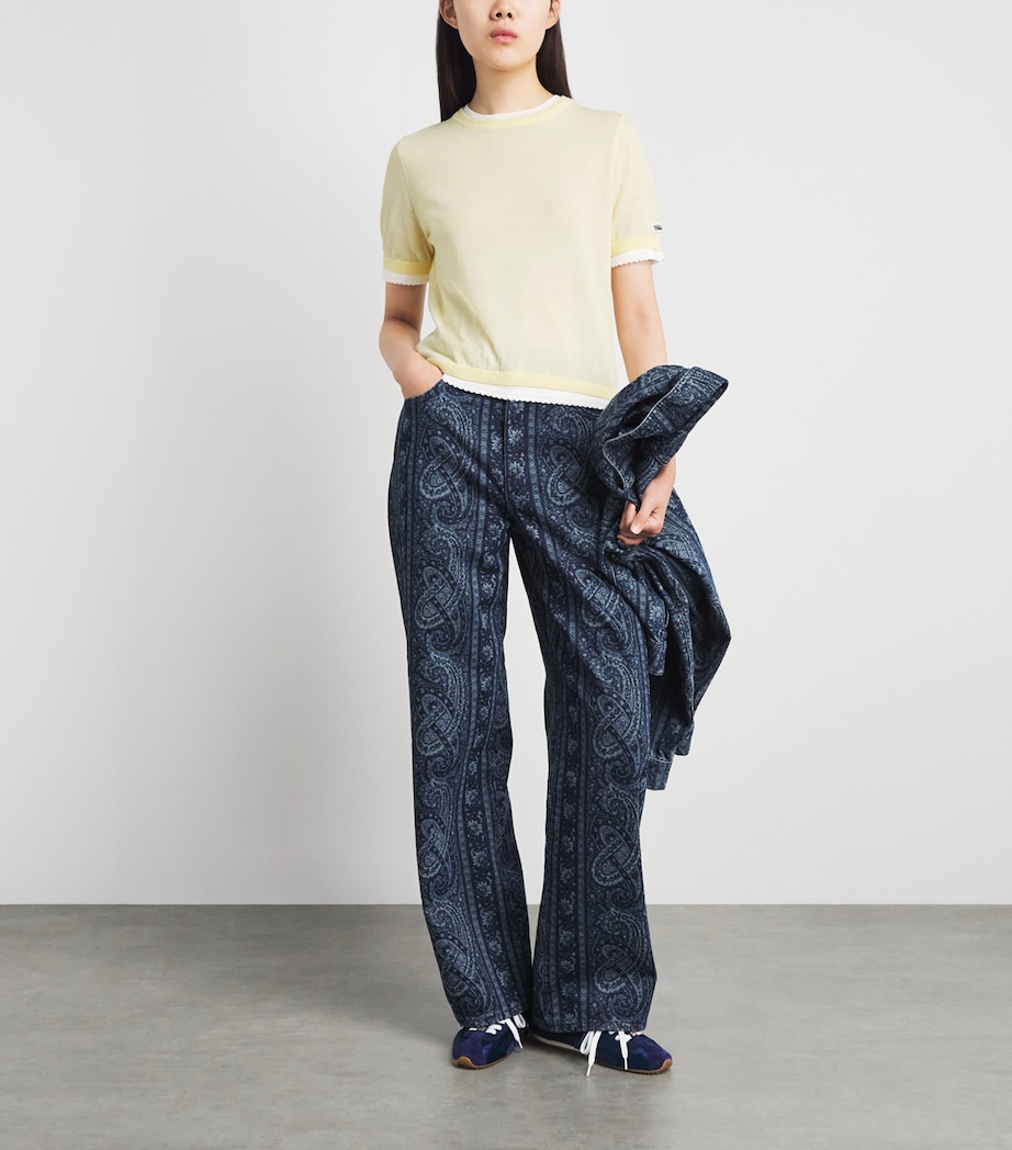 Claudie Pierlot Womens Scalloped Layered Sweater Vanilla Image 2